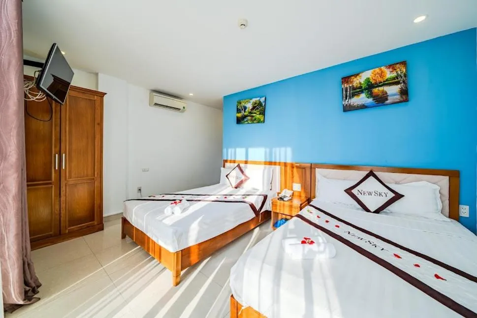 Bed in New Sky Hotel