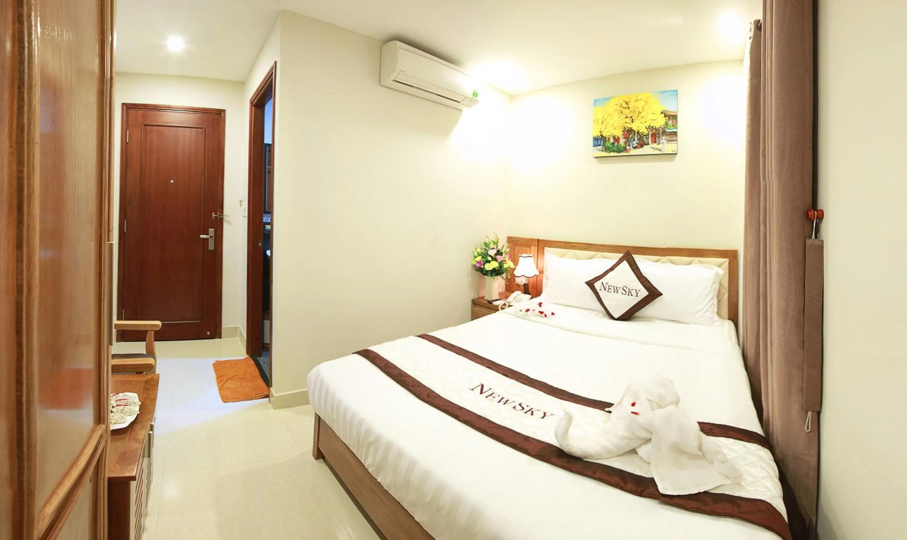 Bed in New Sky Hotel