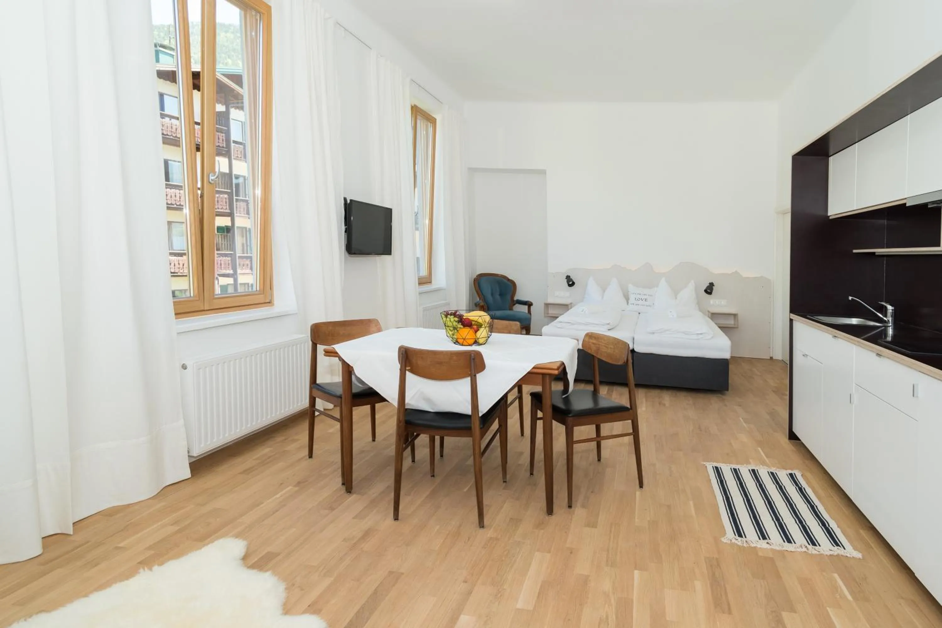Kitchen or kitchenette, Bed in Seehaus Familie Leifer