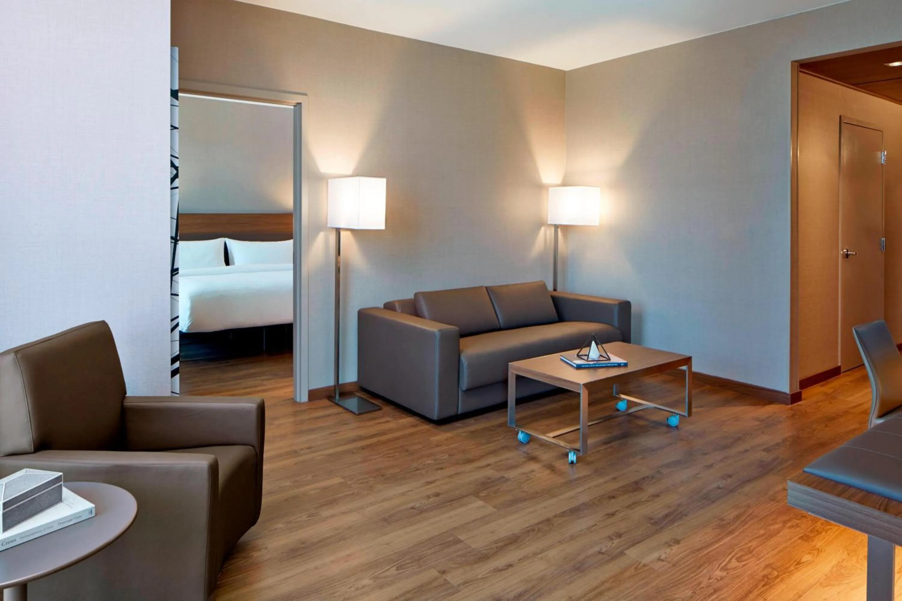 Living room, Bed in AC Hotel by Marriott Atlanta Buckhead at Phipps Plaza