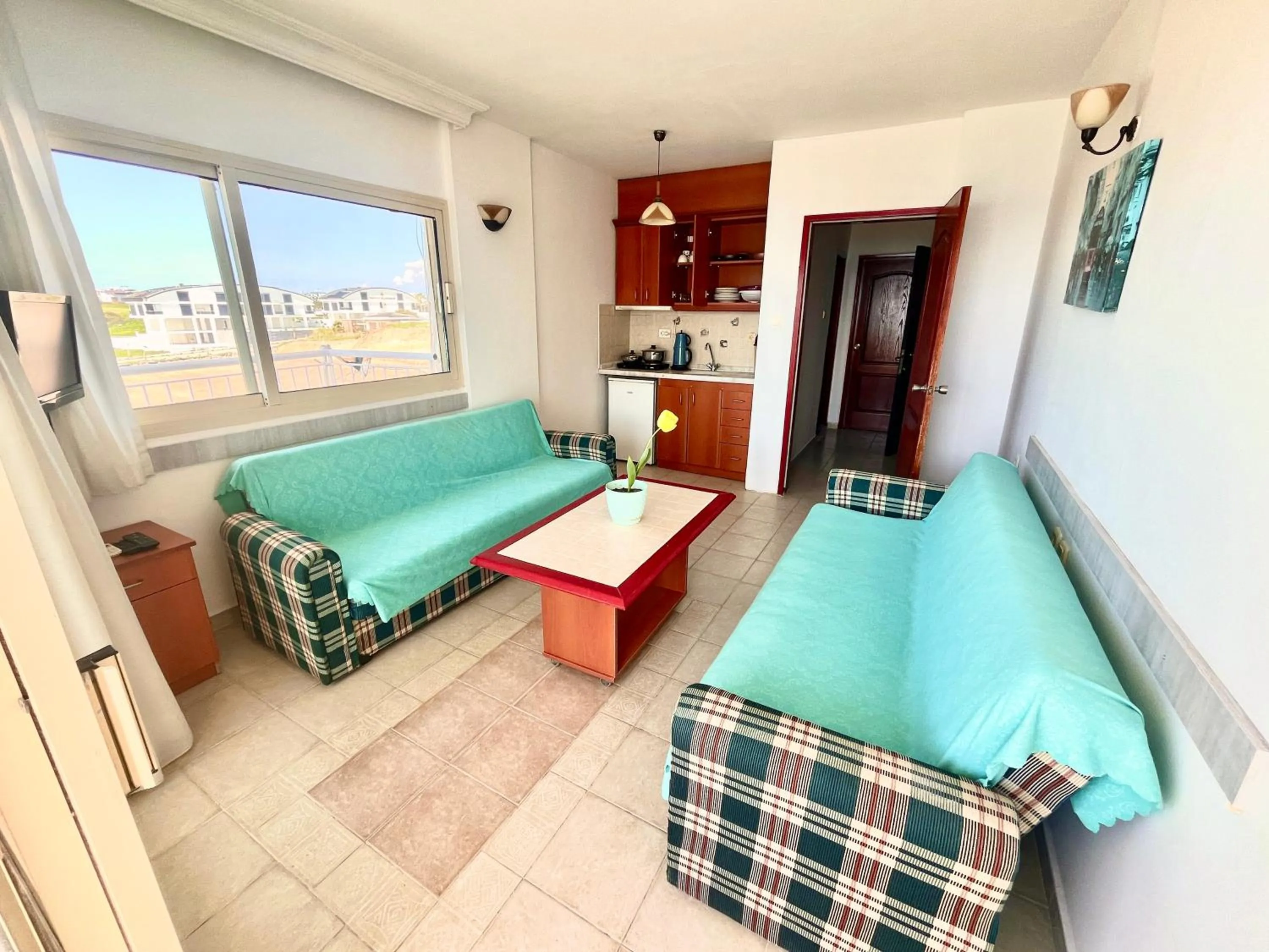 Kitchen or kitchenette, Bed in HOLIDAY APART 50 meters to BEACH, Sea view apartments