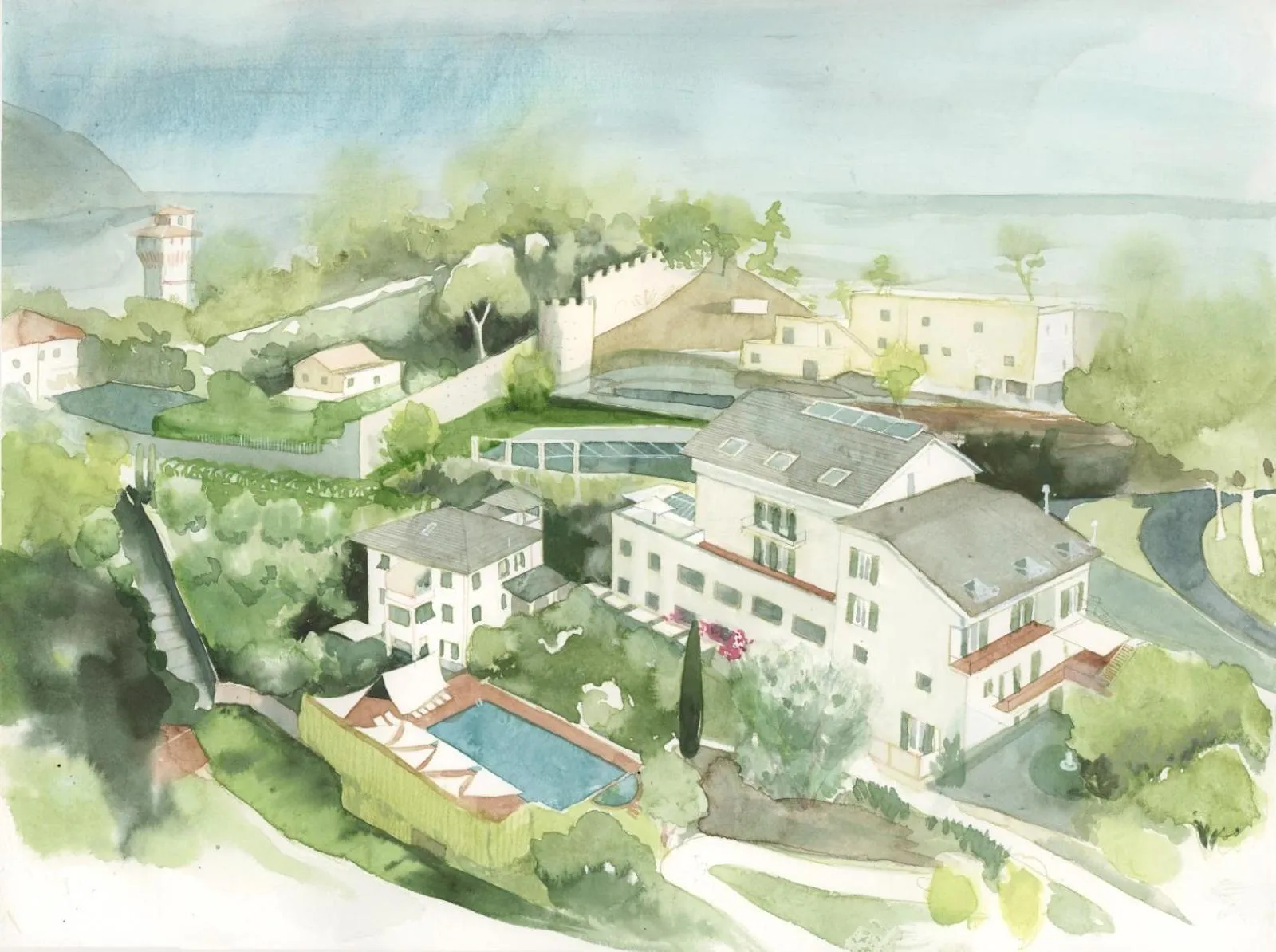 Bird's eye view in Hotel Villa Edera & La Torretta