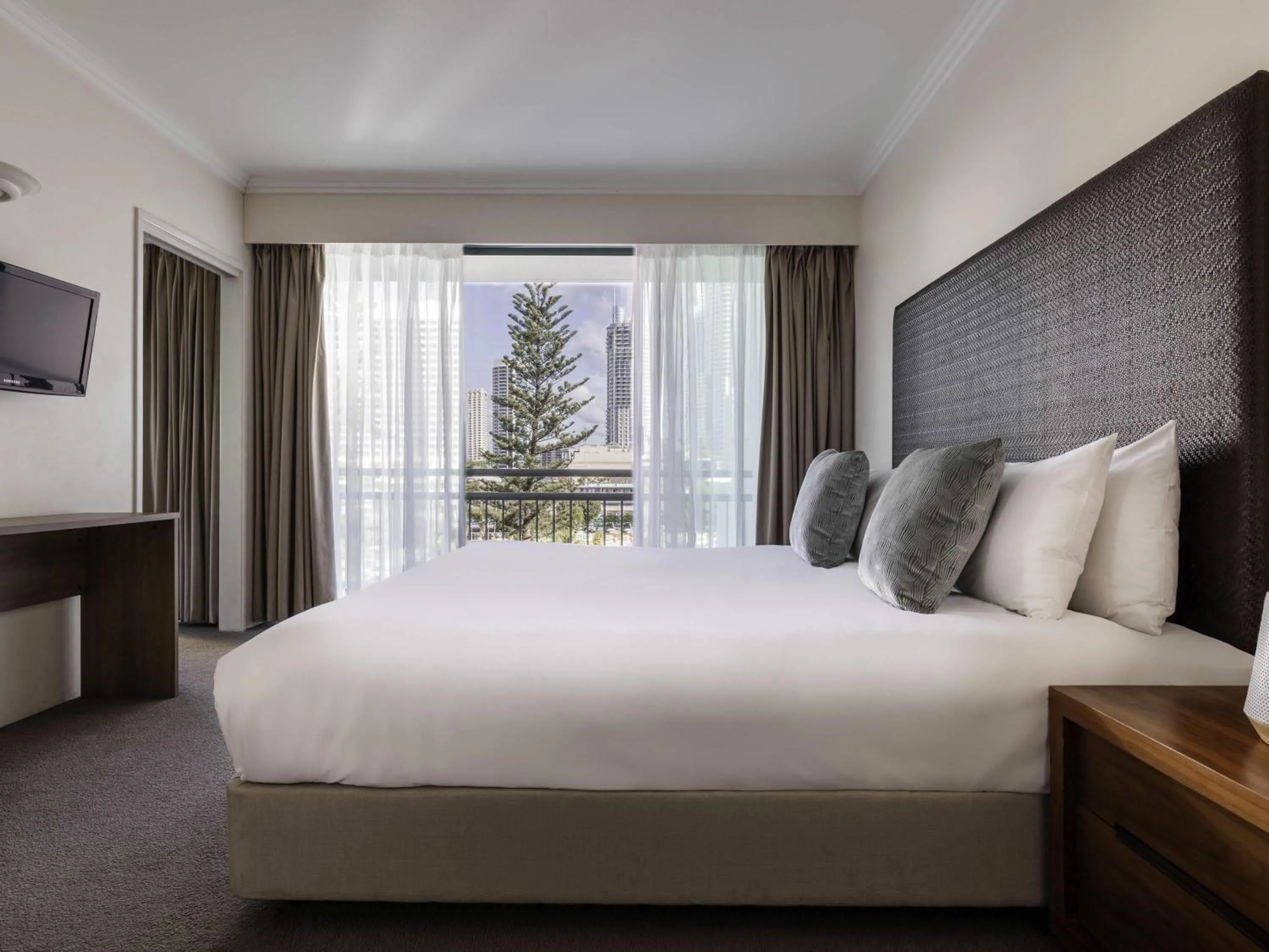 Bedroom, Bed in Mantra Crown Towers