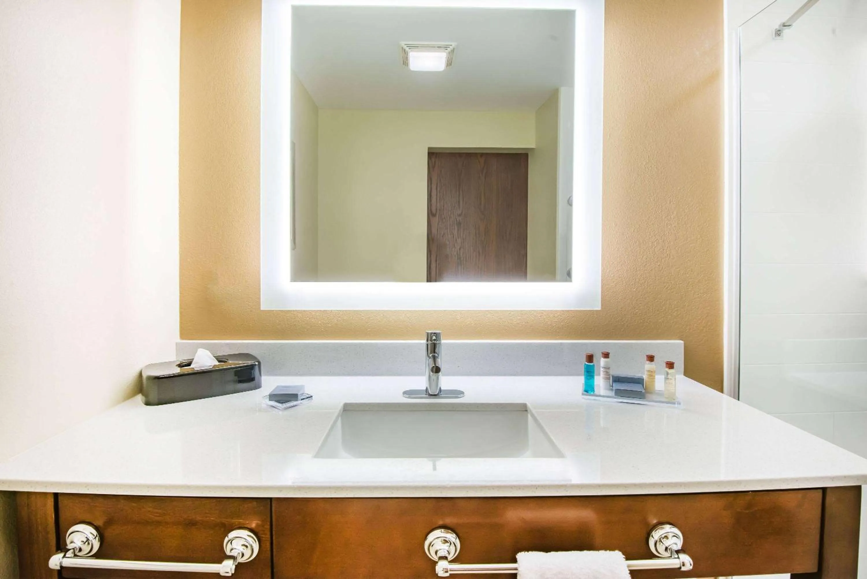 Bathroom in Hawthorn Extended Stay by Wyndham Saint Clairsville