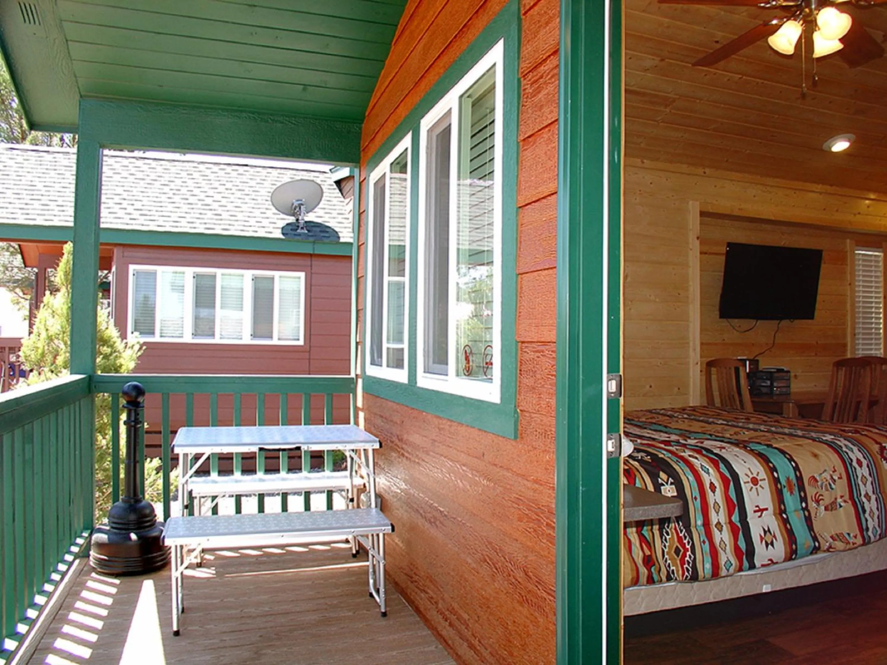 Patio, Bed in Verde Valley Studio Cabin 1