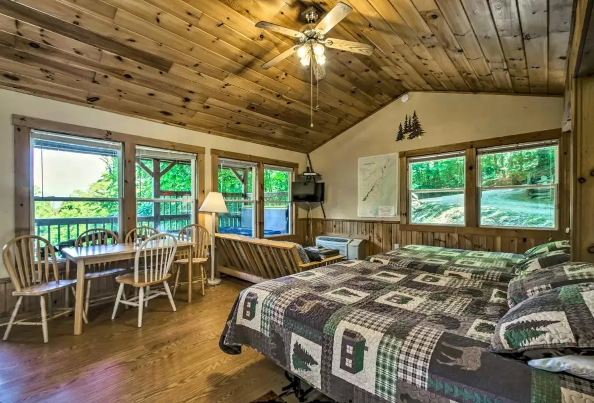 Bed in Nantahala Cabins