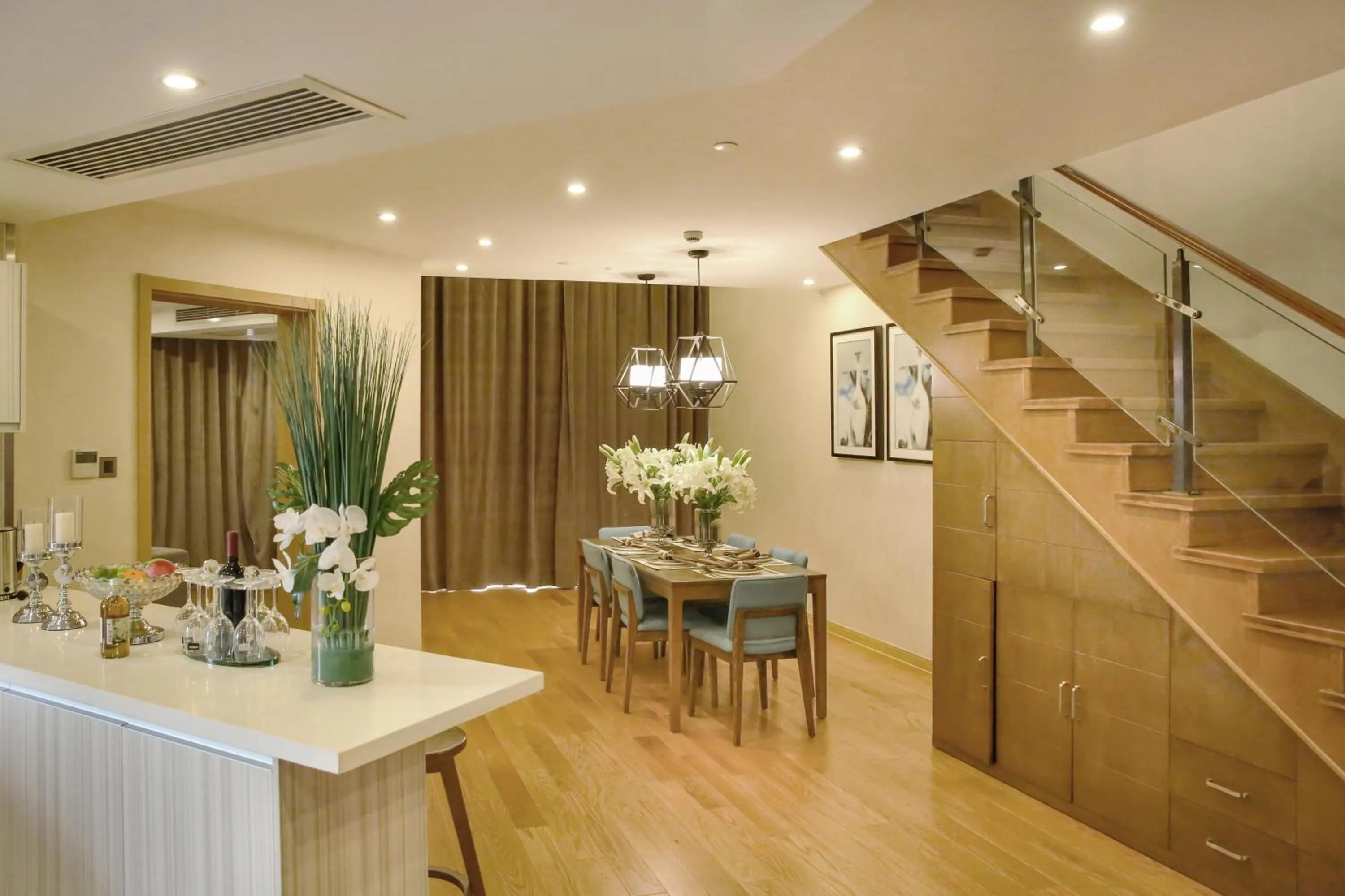 Living room in Green Court Residence Jinqiao Diamond Shanghai