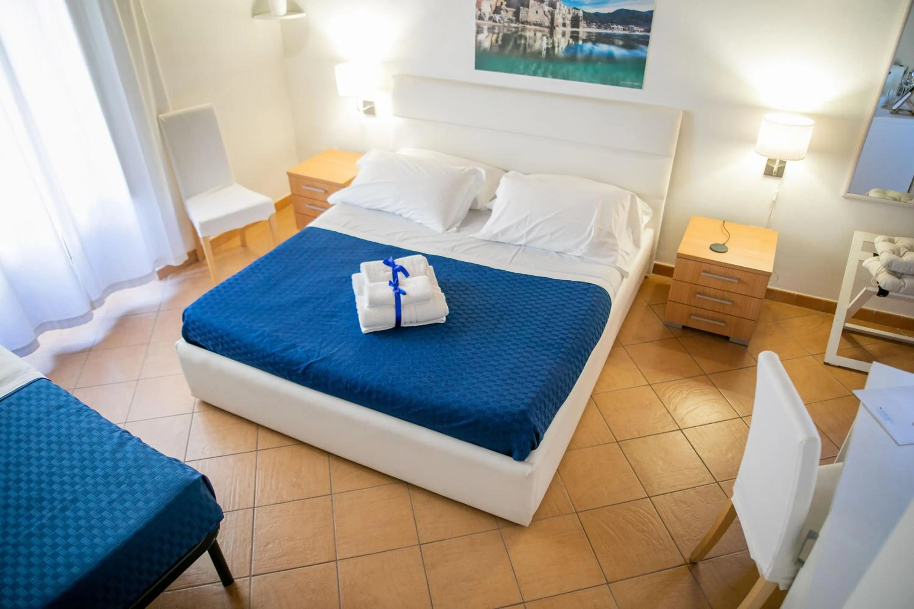 Bedroom, Bed in Cefalu in Blu
