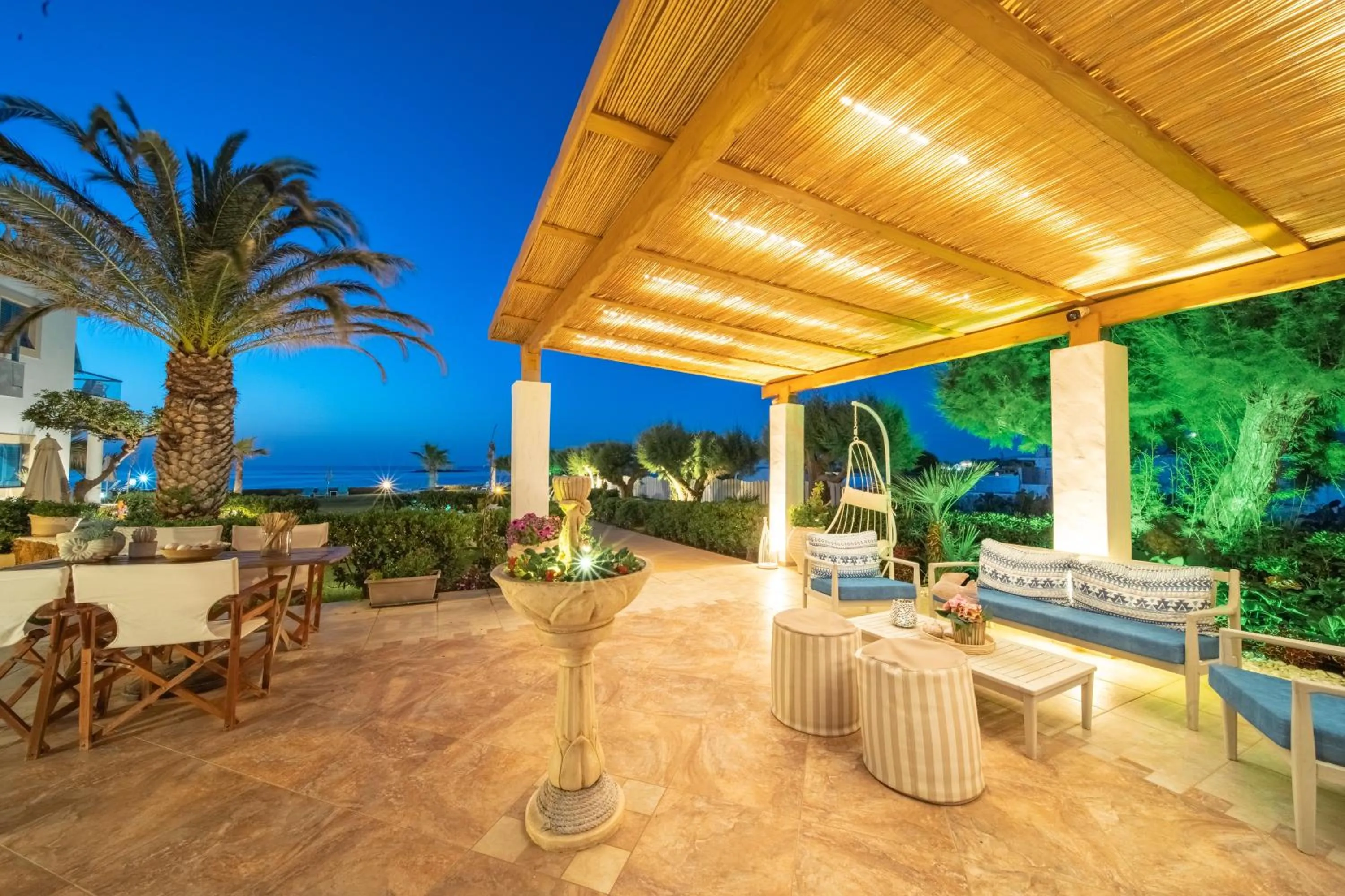 Patio in Pyrgos Beach Hotel Apartments