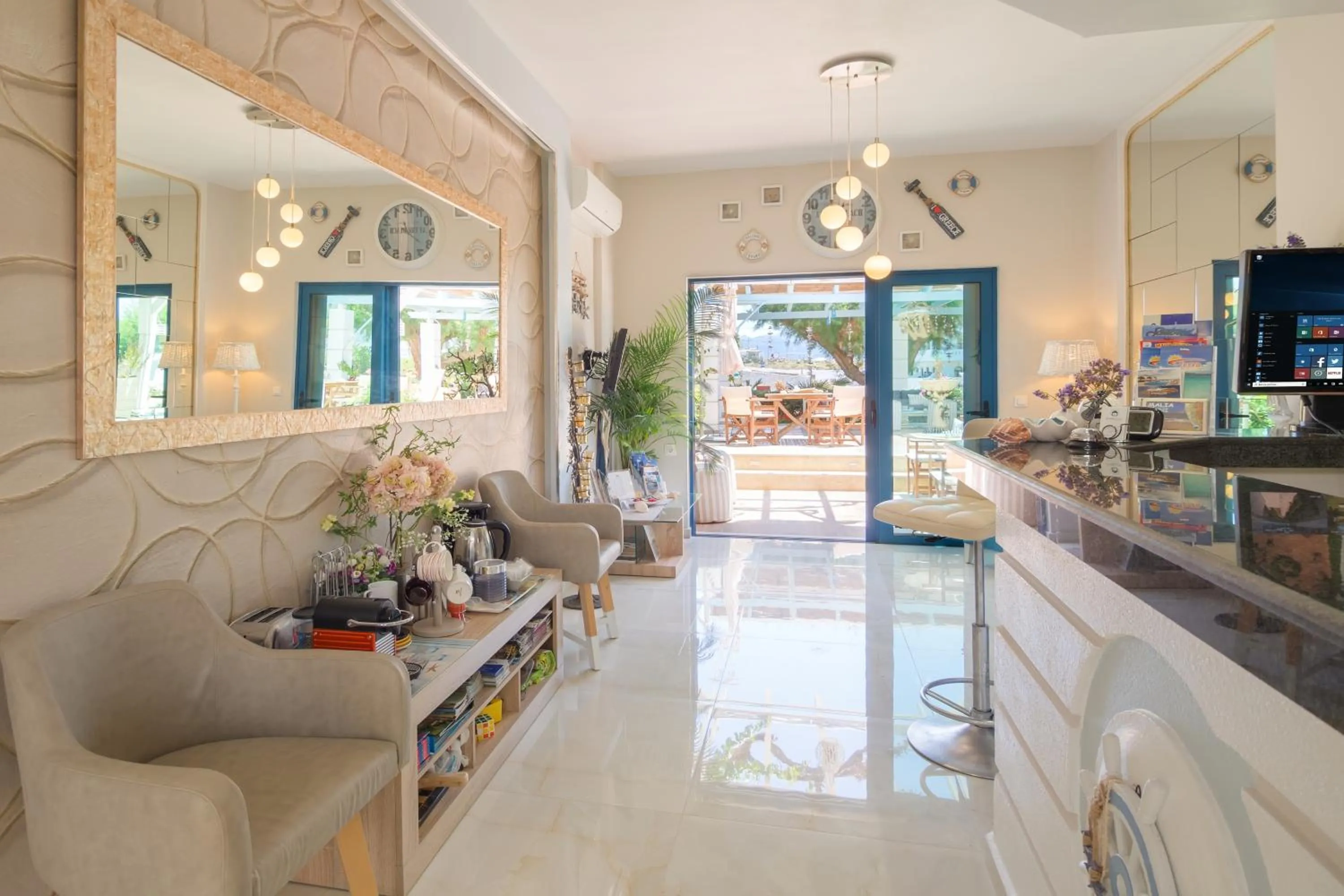 Lobby or reception in Pyrgos Beach Hotel Apartments