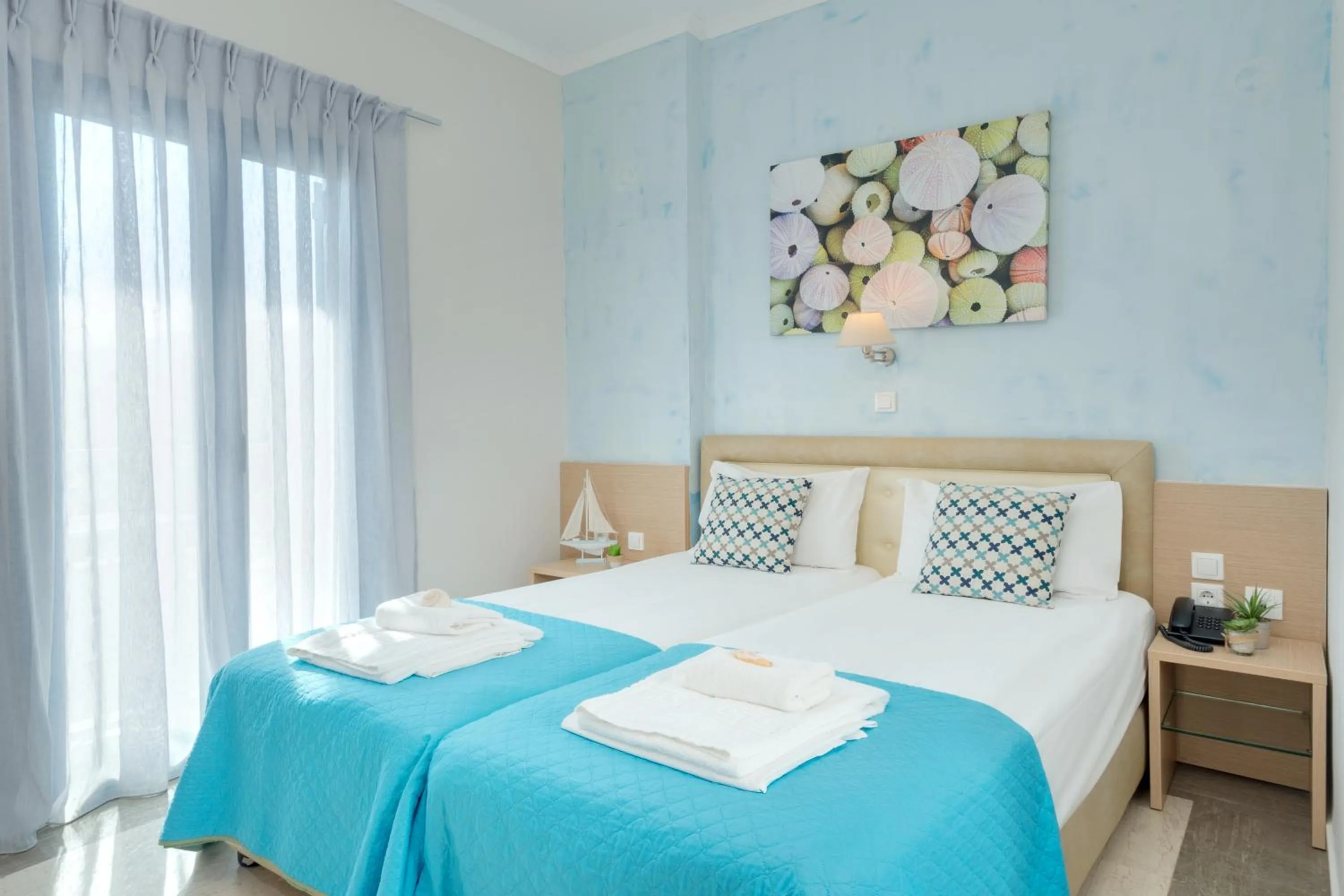 Bedroom, Bed in Pyrgos Beach Hotel Apartments