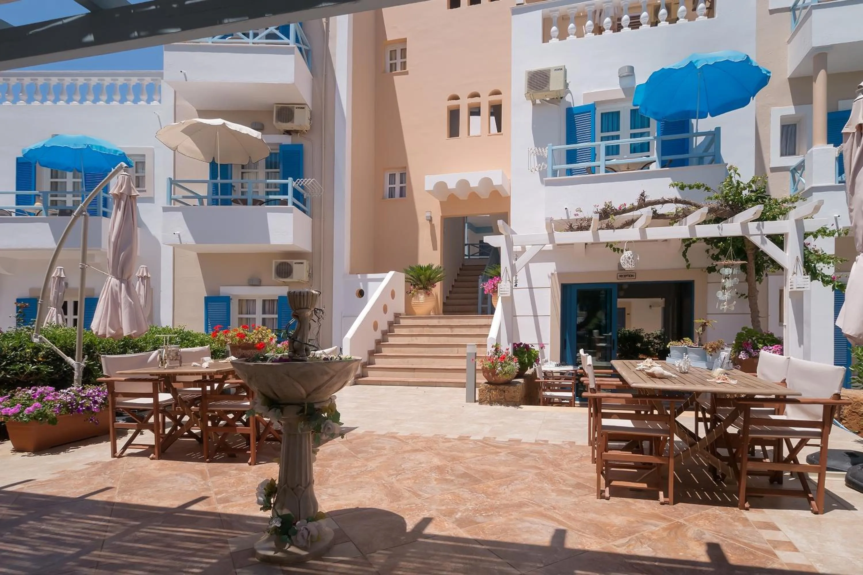 Patio in Pyrgos Beach Hotel Apartments