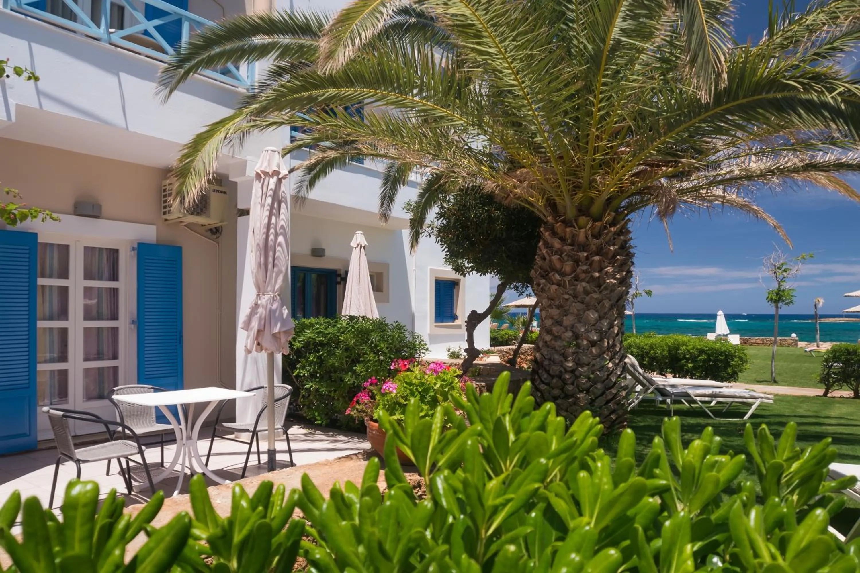 Garden view in Pyrgos Beach Hotel Apartments