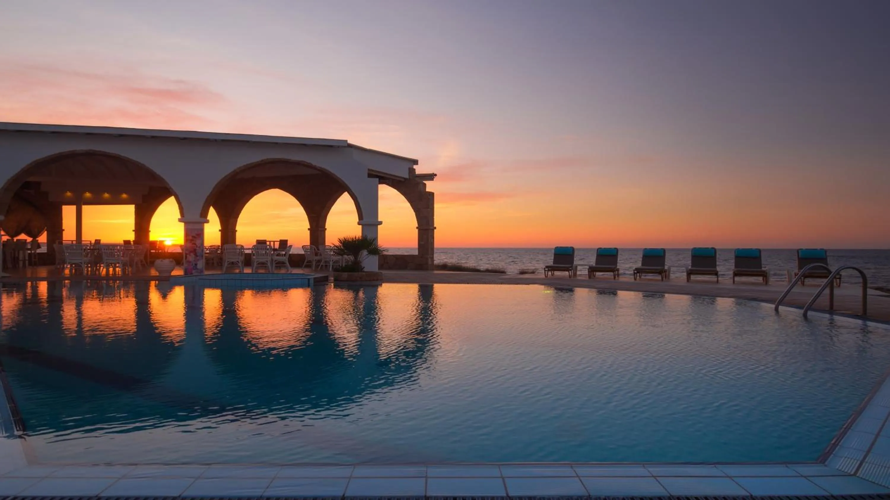 Swimming pool in Pyrgos Beach Hotel Apartments