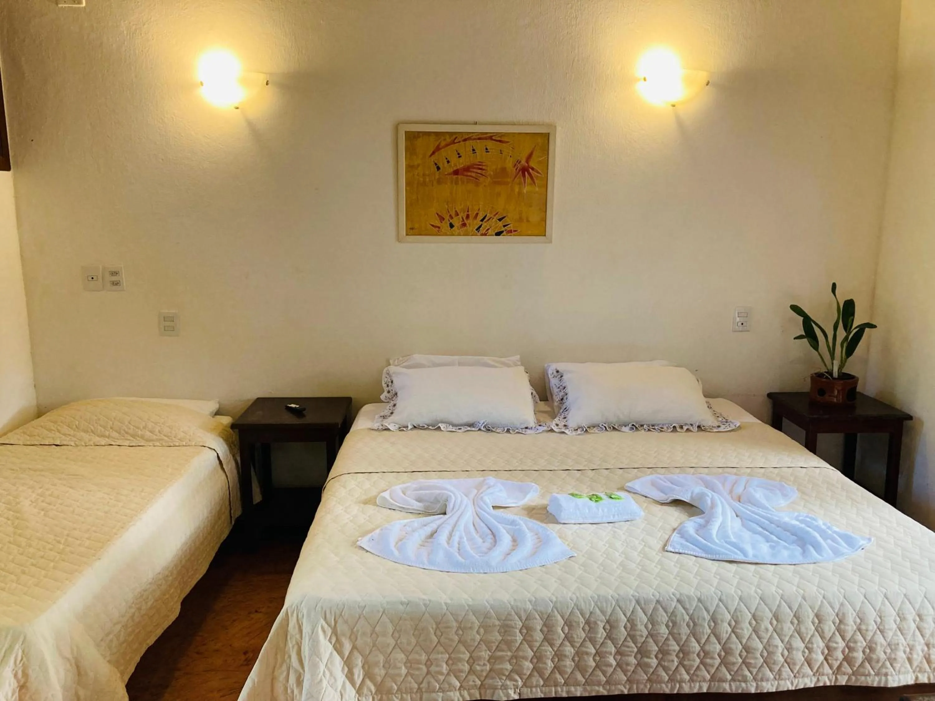 Bed in Pousada Rumo dos Ventos