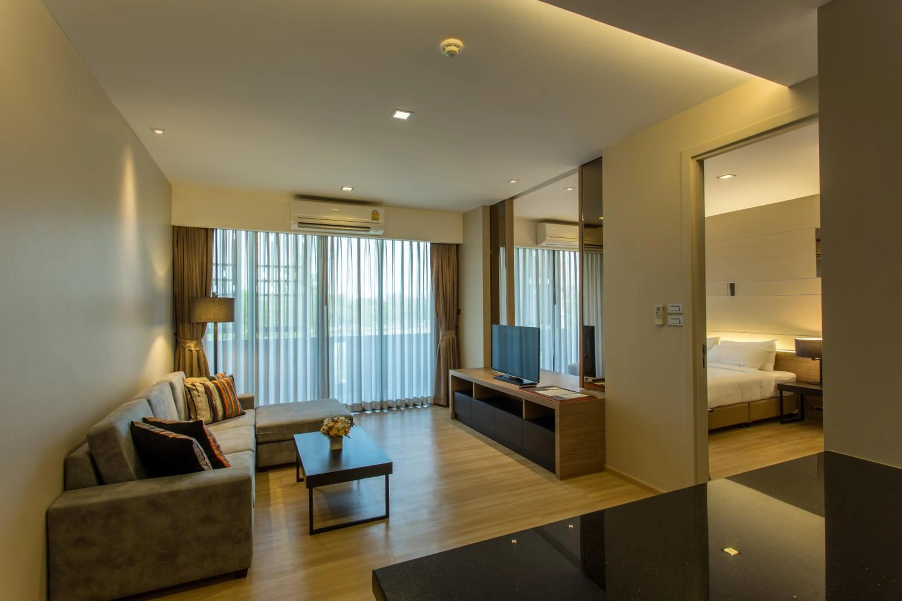 Living room, Bed in Hyde Park Chiangmai