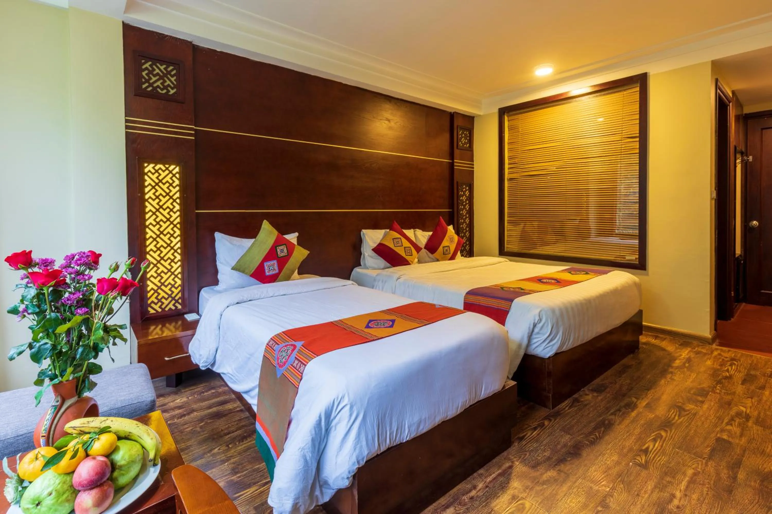 Bed in Sapa Vista Hotel