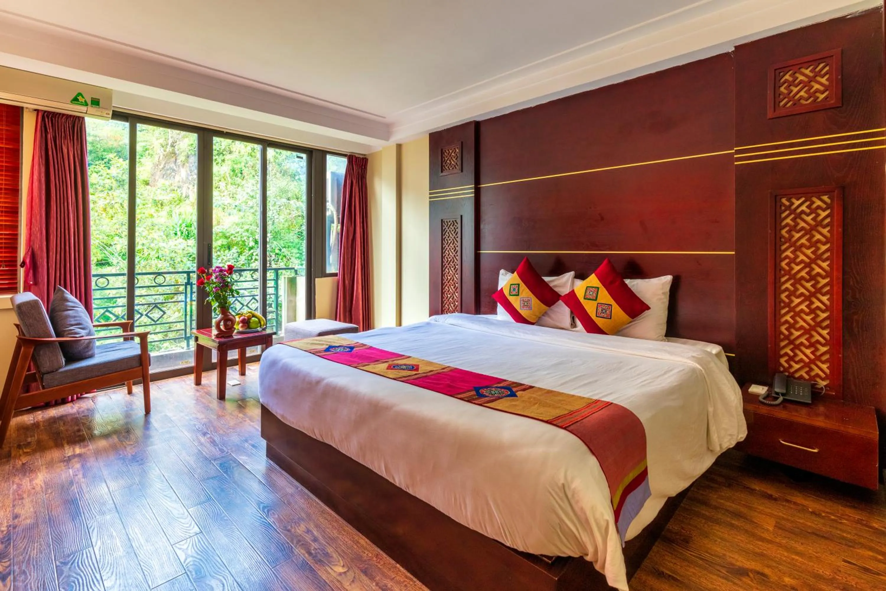 Bed in Sapa Vista Hotel