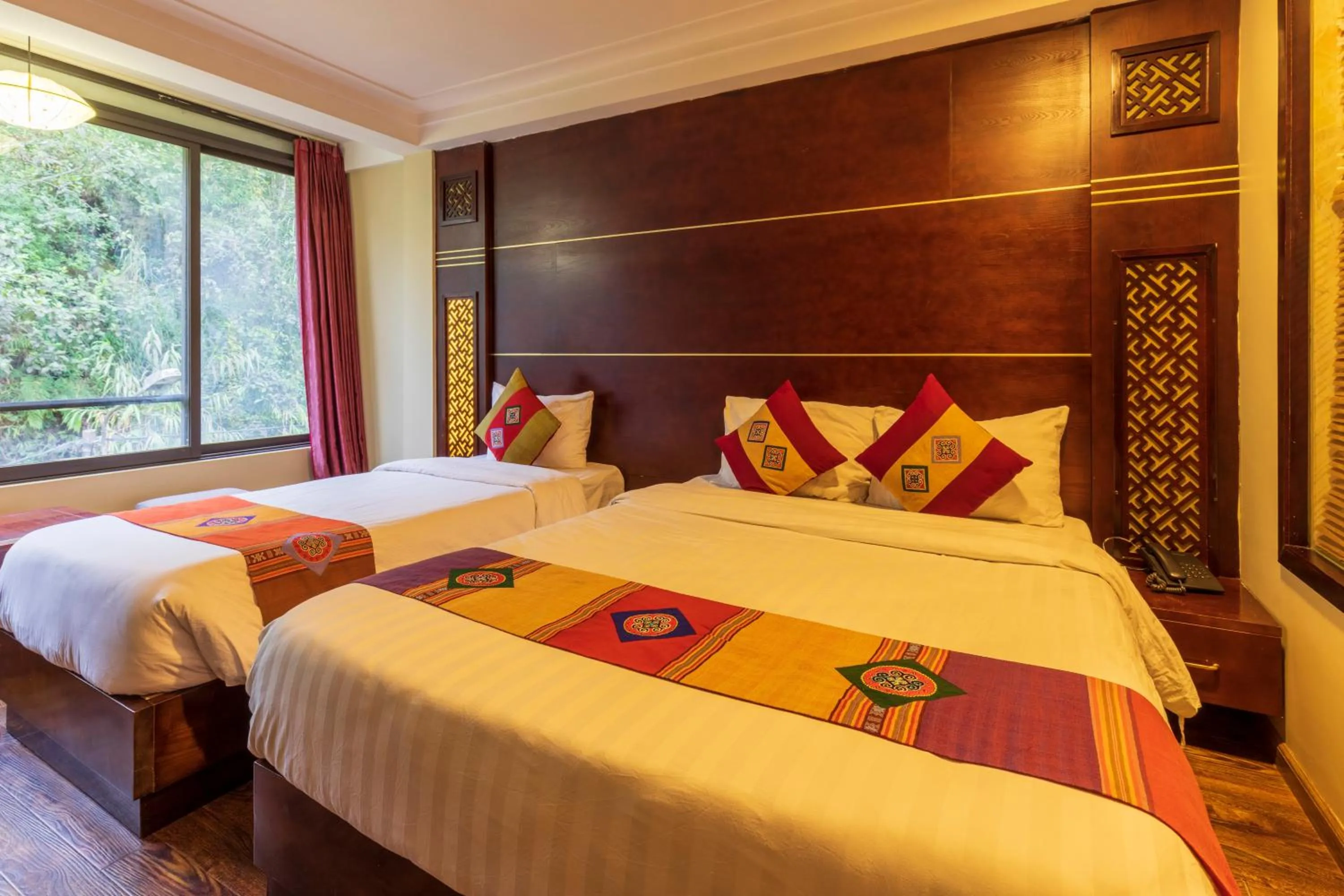 Bed in Sapa Vista Hotel