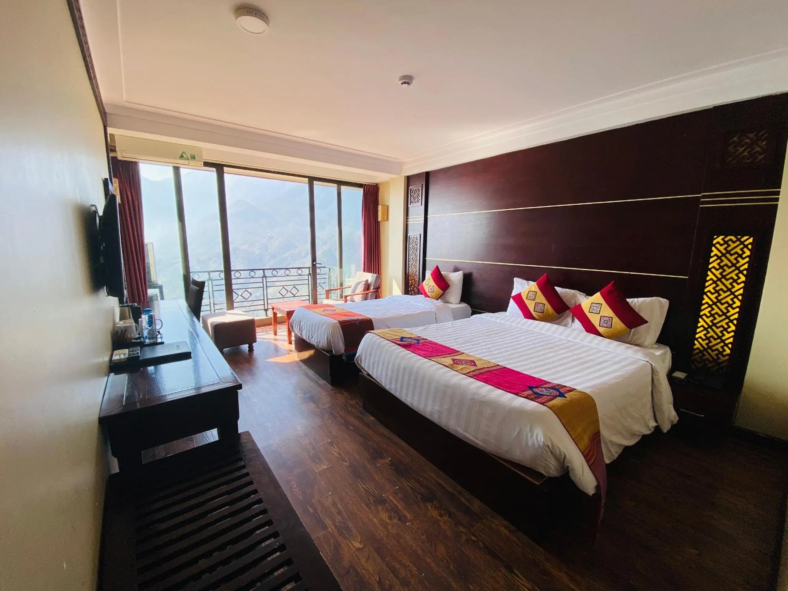 Bed in Sapa Vista Hotel