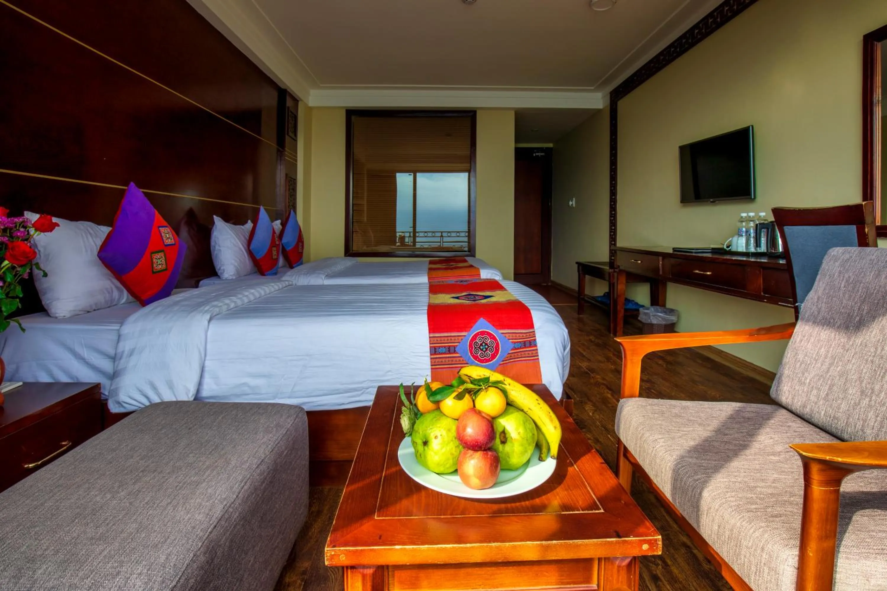 Bed in Sapa Vista Hotel