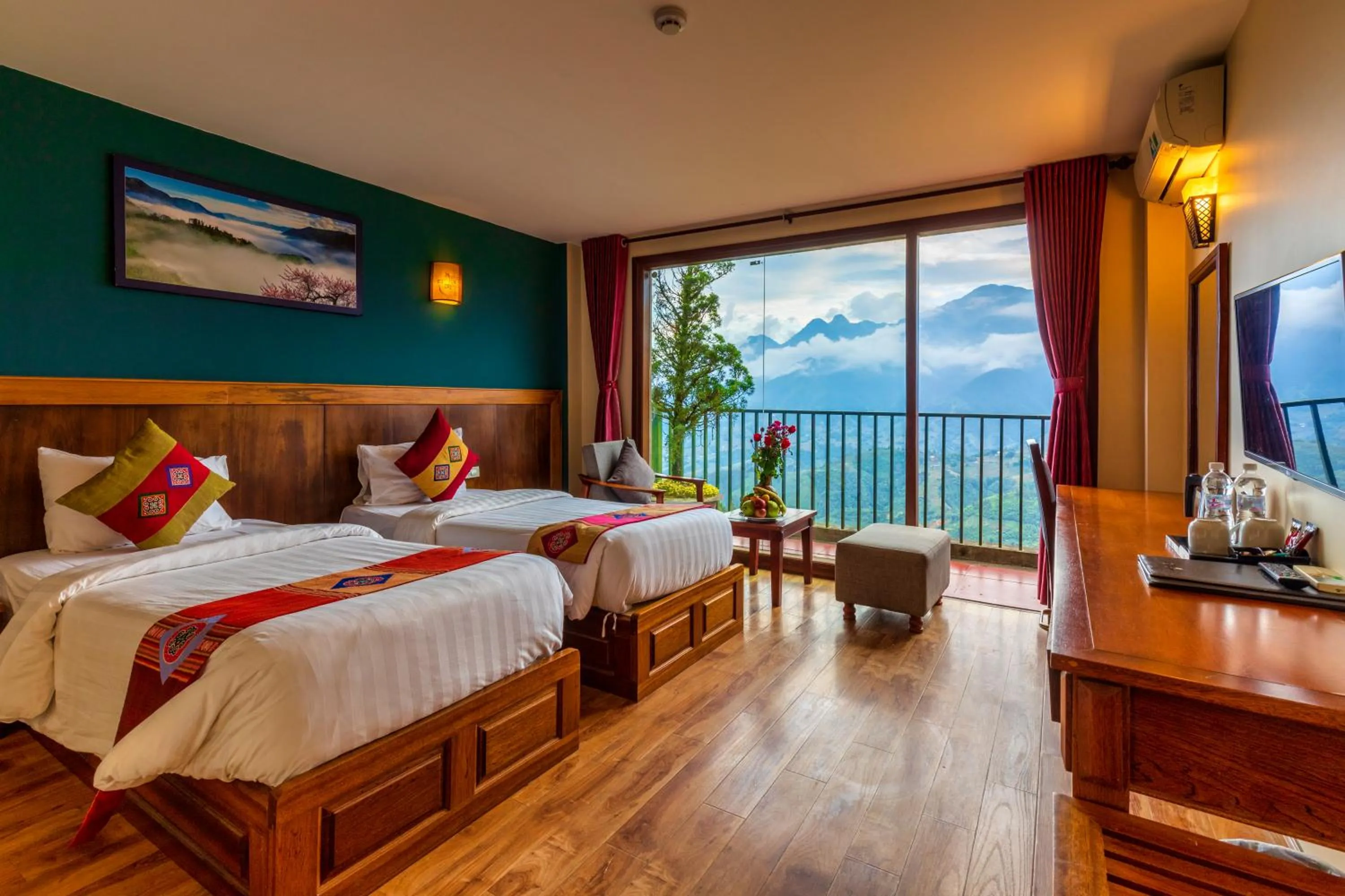 Bed in Sapa Vista Hotel