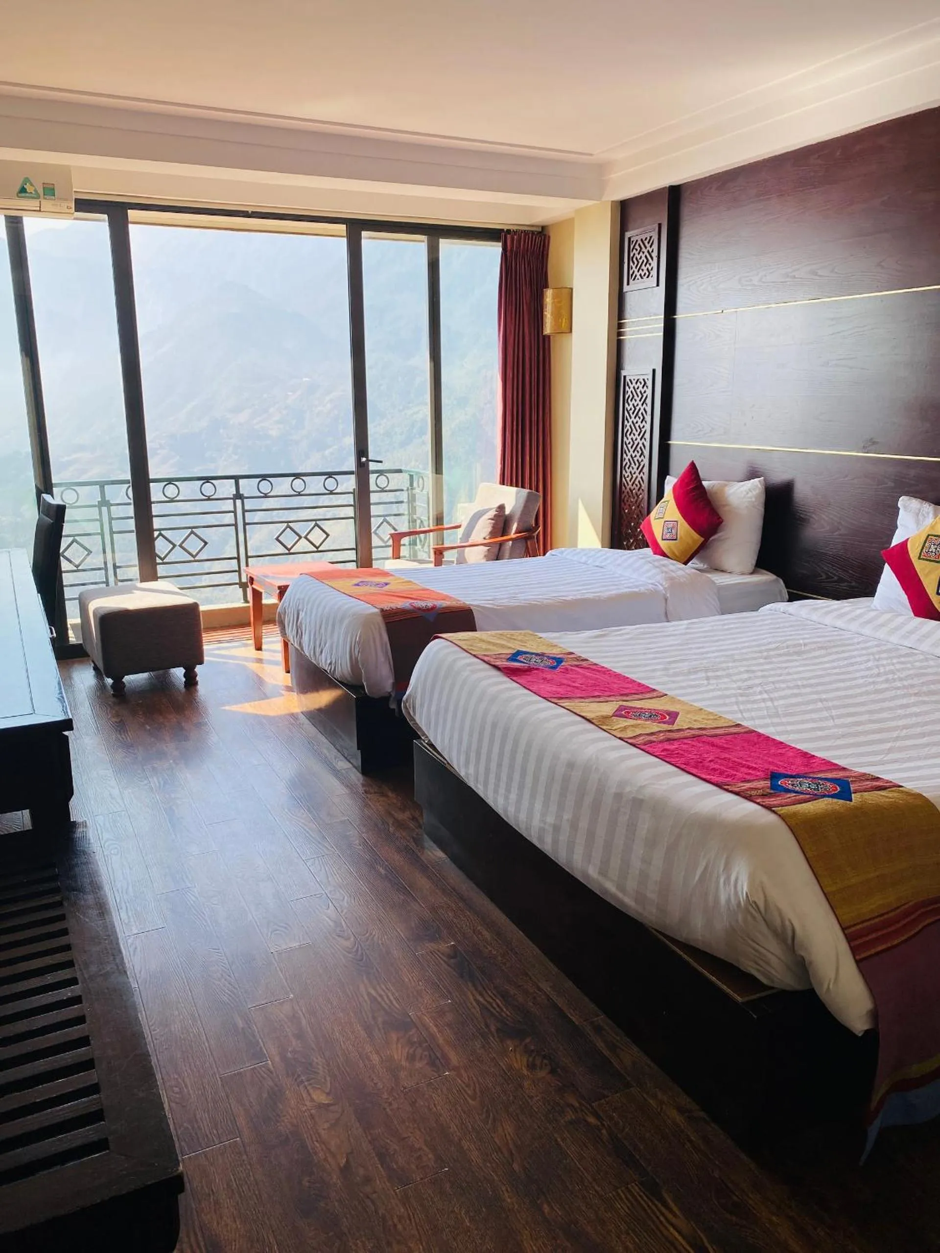 Bed in Sapa Vista Hotel