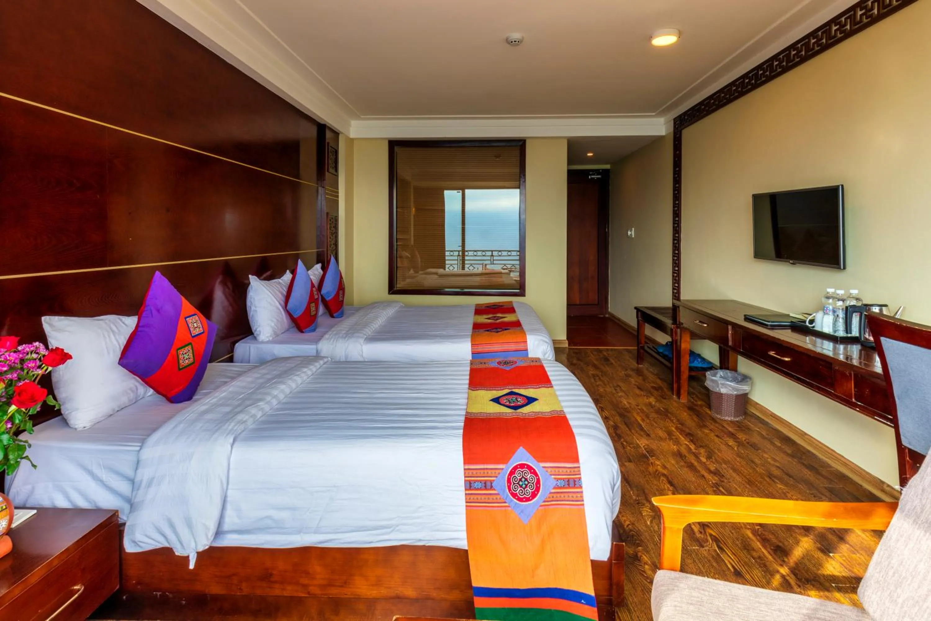 Bed in Sapa Vista Hotel