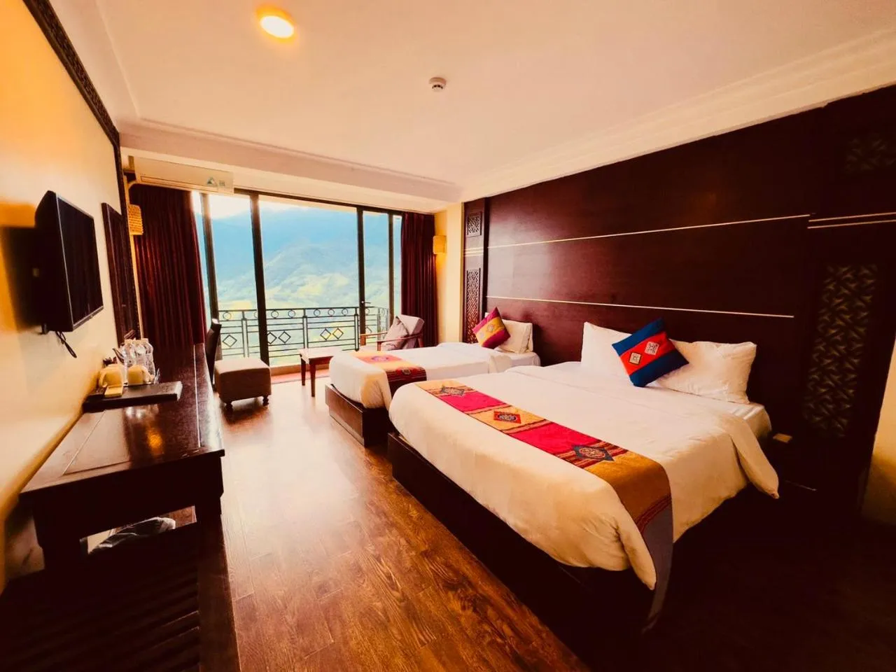 Bed in Sapa Vista Hotel