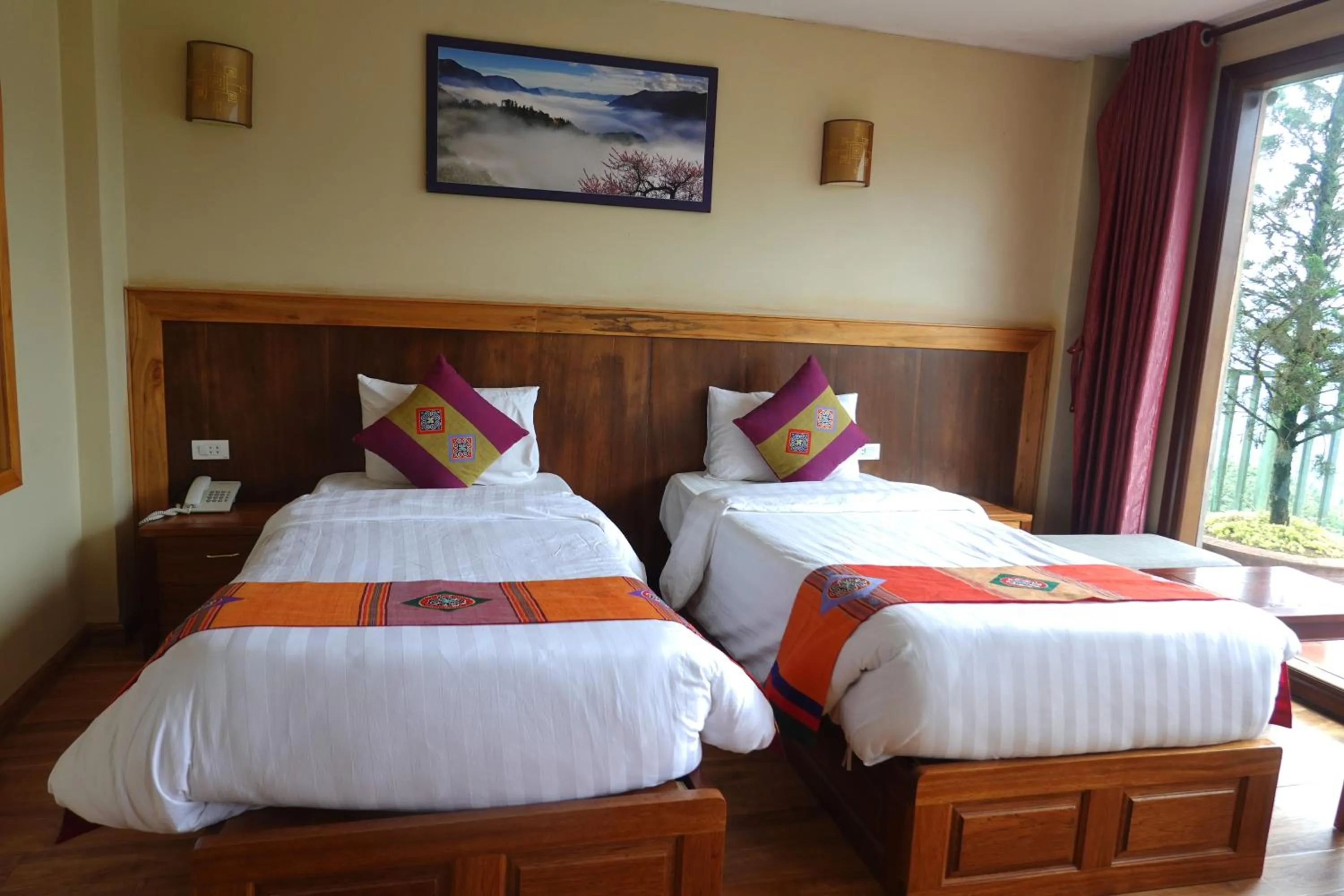 Bed in Sapa Vista Hotel