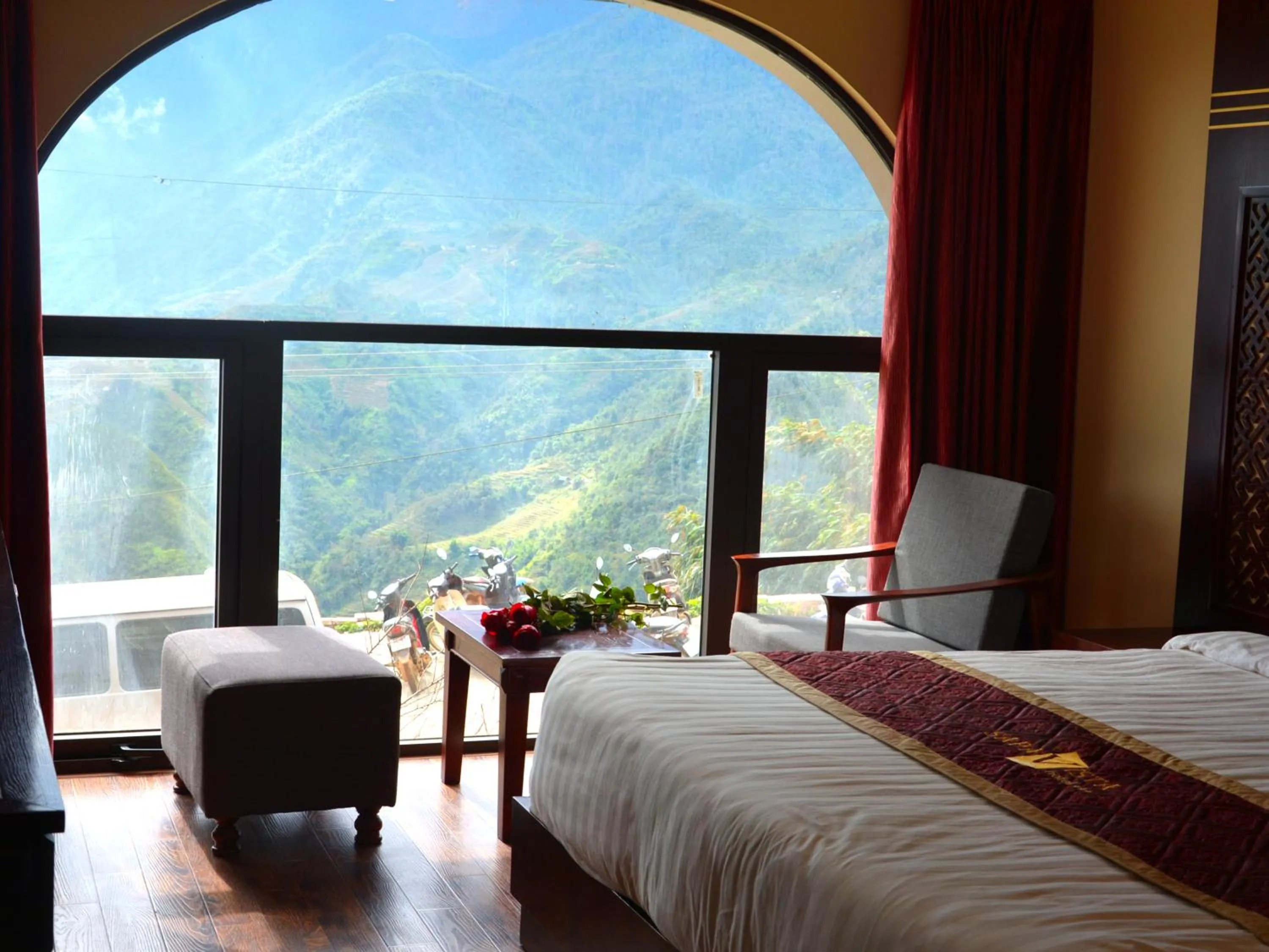 Bed in Sapa Vista Hotel
