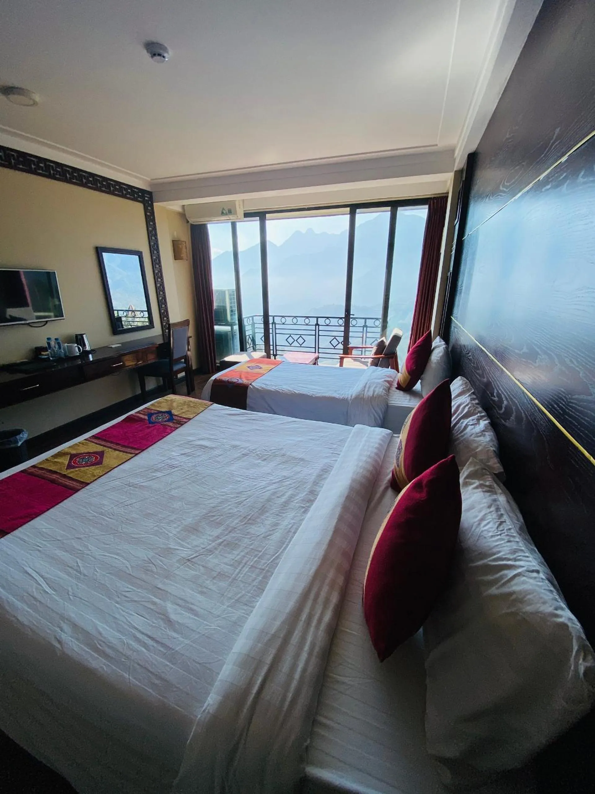 Bed in Sapa Vista Hotel