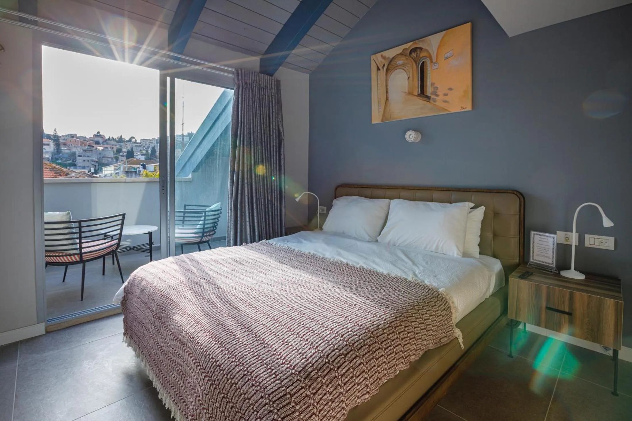 Balcony/Terrace, Bed in Michel House