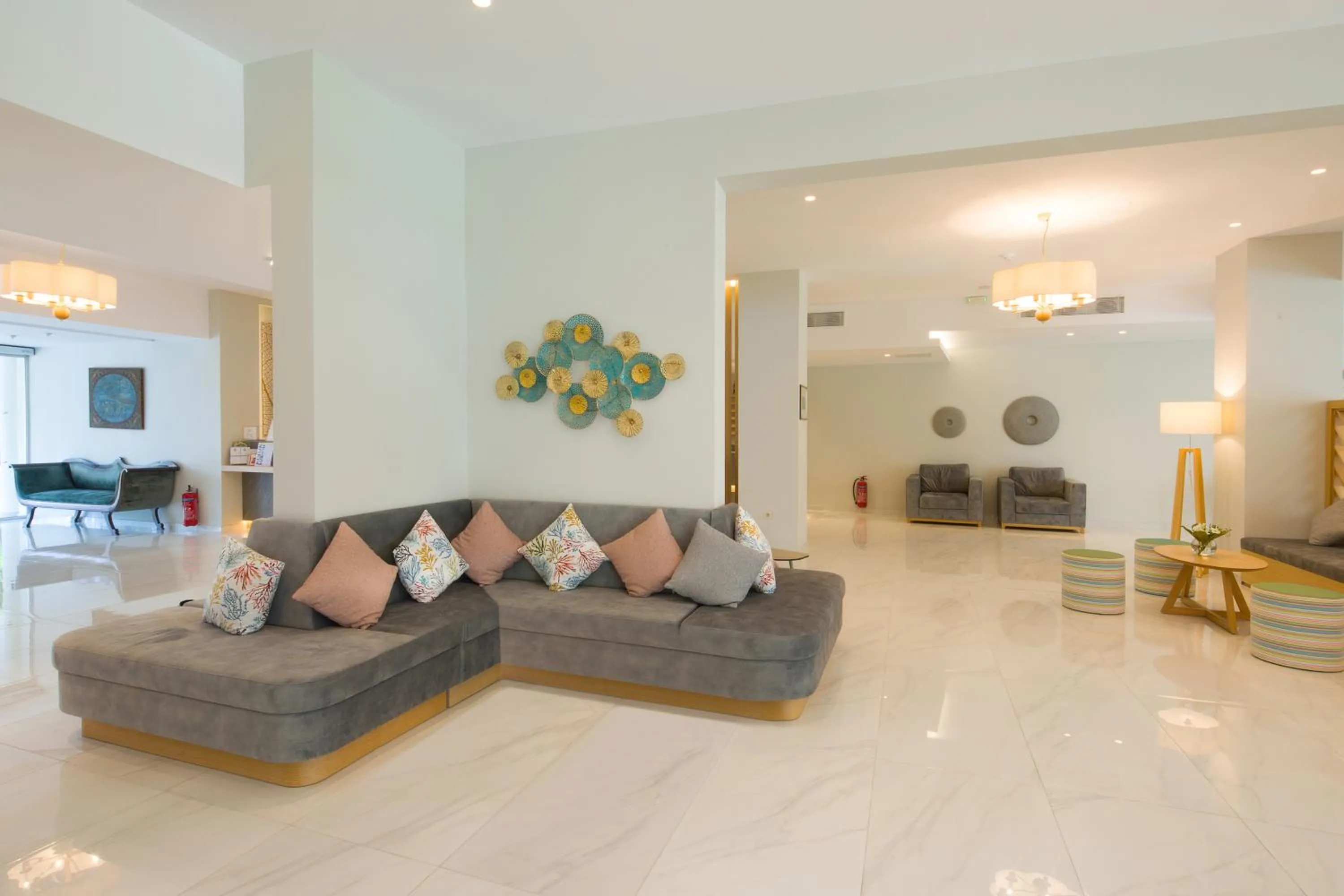 Lobby or reception in Delfinia Hotel