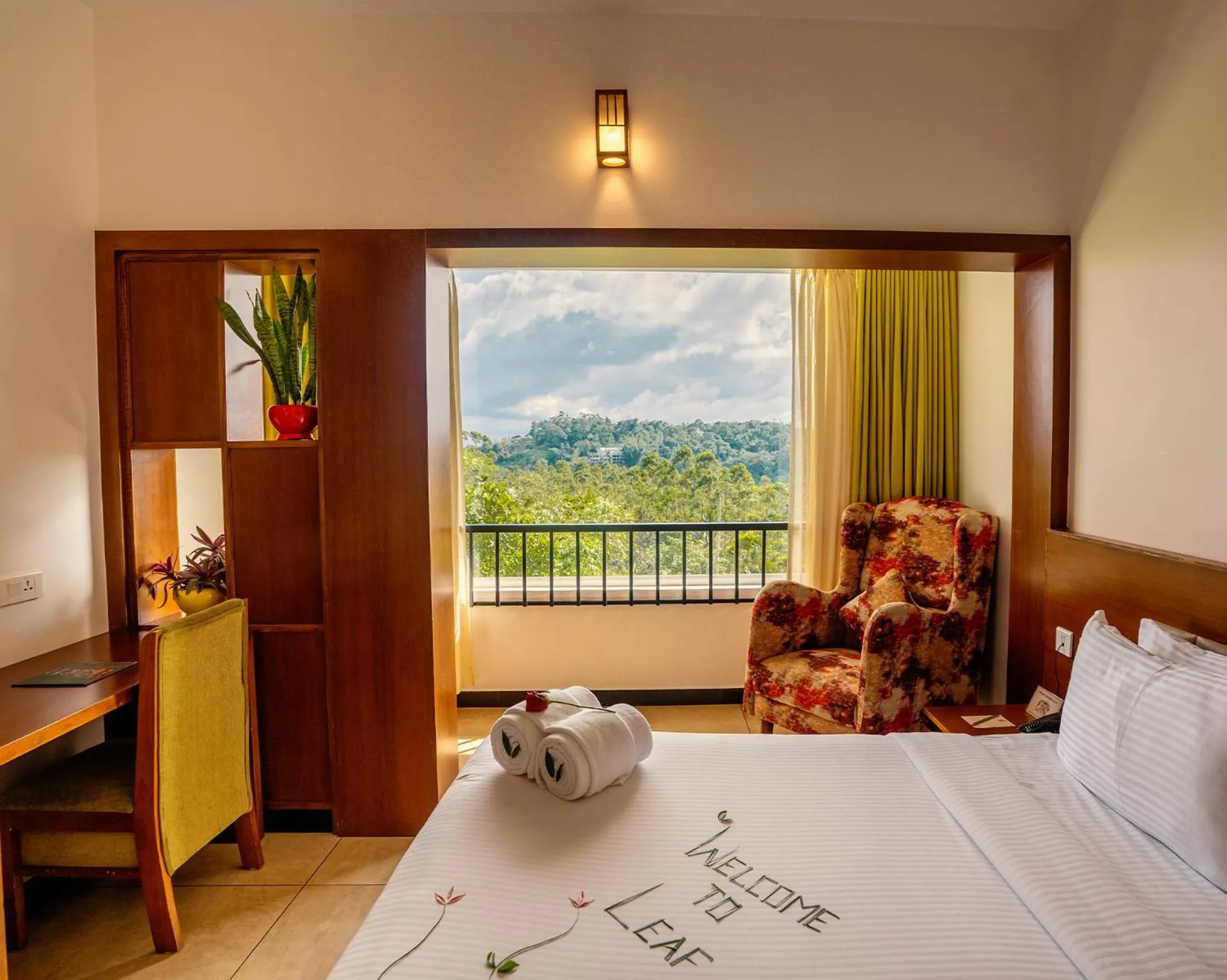 Mountain view, Bed in The Leaf Munnar