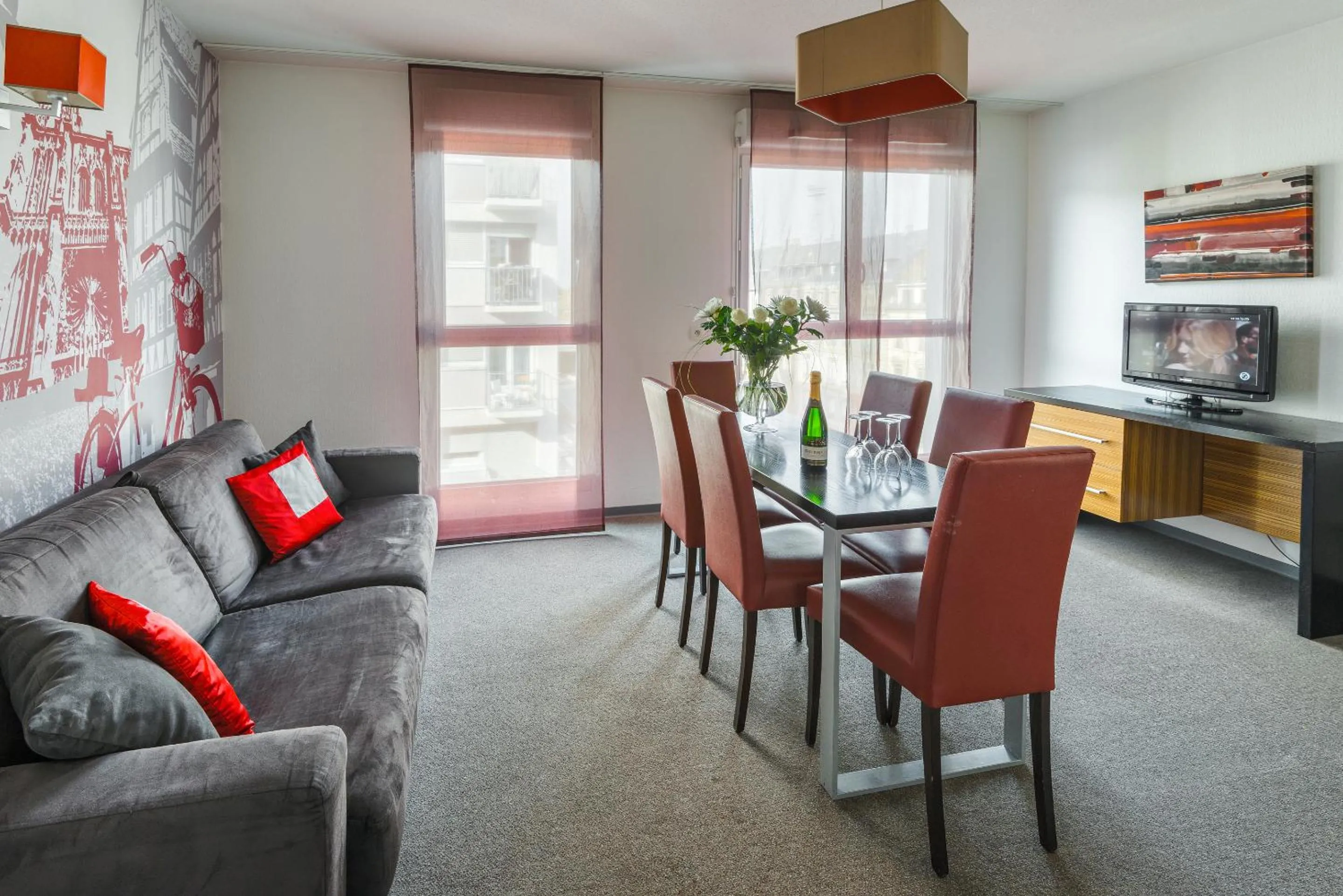 Living room in Lagrange Apart’Hotel Strasbourg Wilson