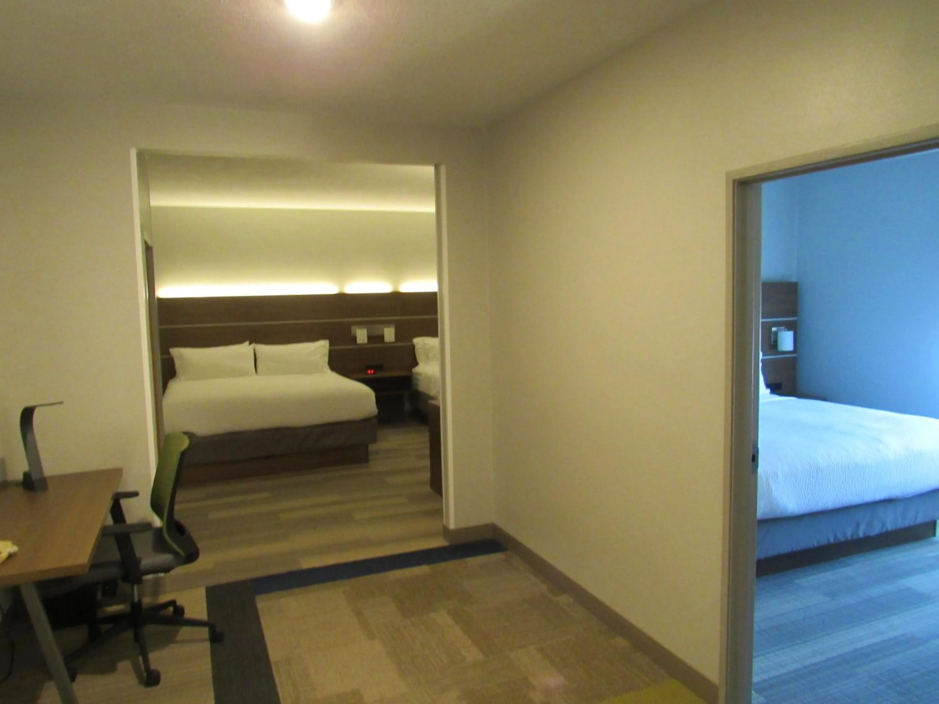 View (from property/room), Bed in Holiday Inn Express Hotel & Suites Lincoln South by IHG