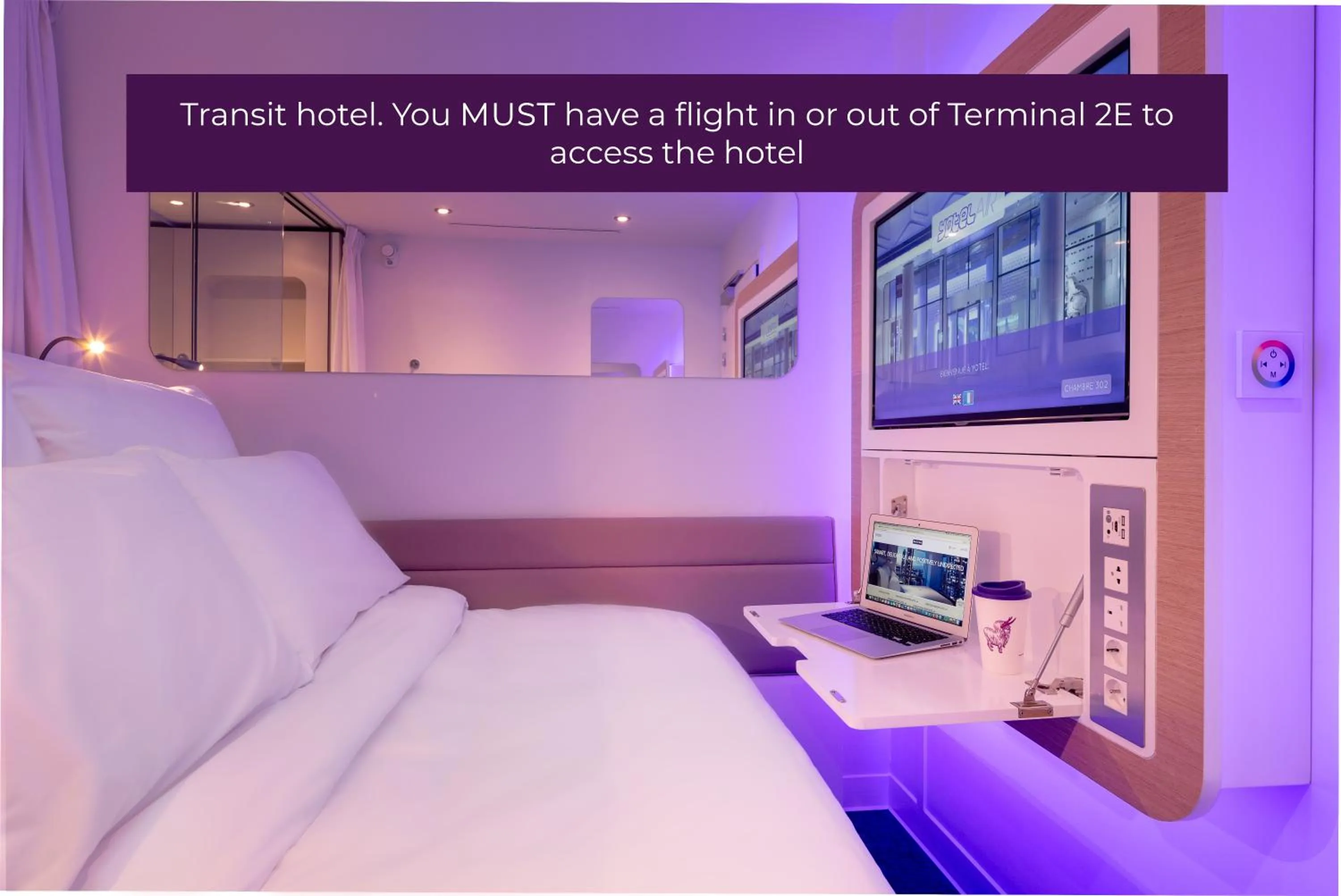 Bed in YOTELAIR Paris CDG - Transit Hotel - Terminal 2E