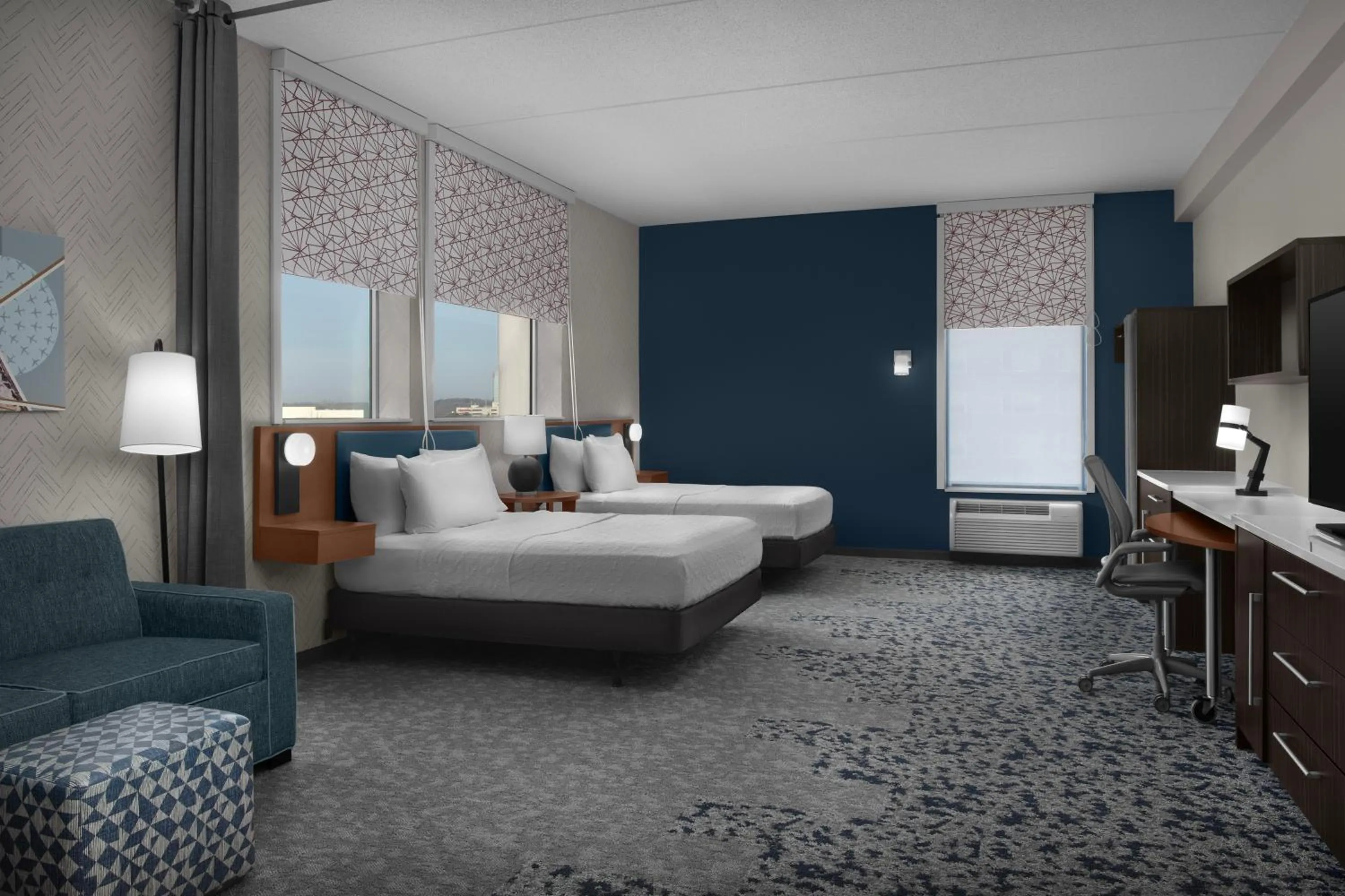 Bedroom, Bed in Home2 Suites by Hilton Arundel Mills BWI Airport