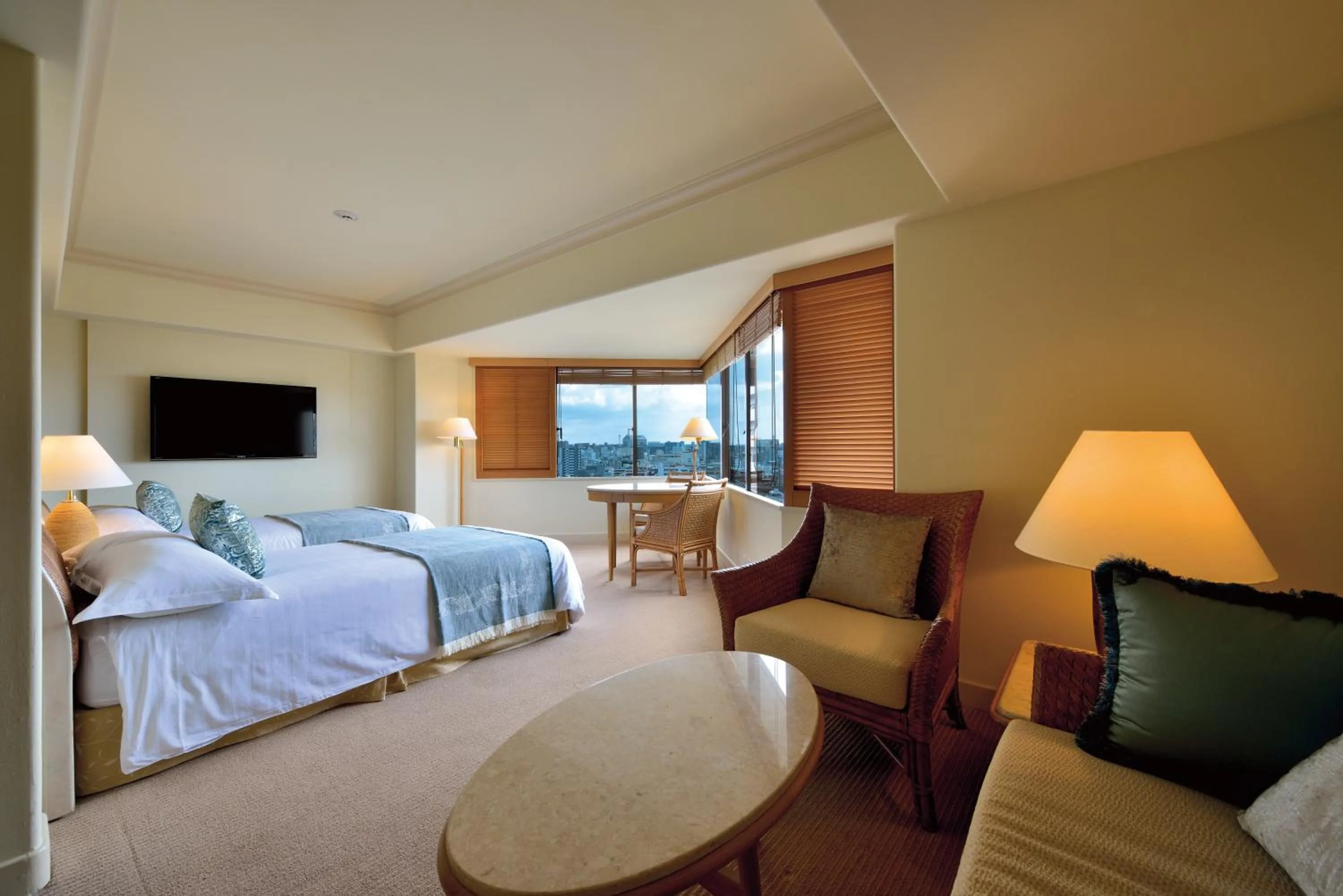 Living room, Bed in The Naha Terrace