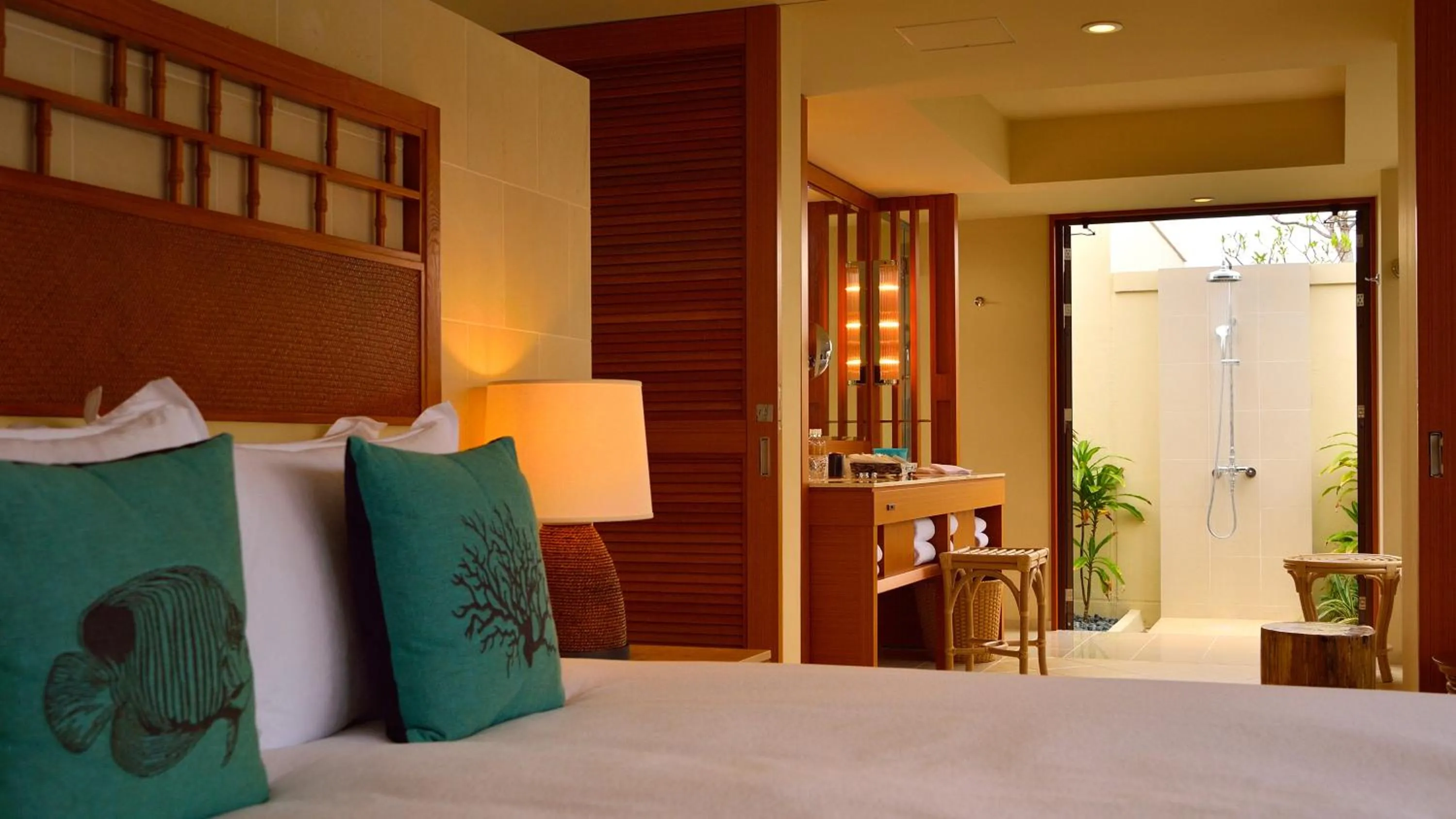 Bed in The Uza Terrace Beach Club Villas
