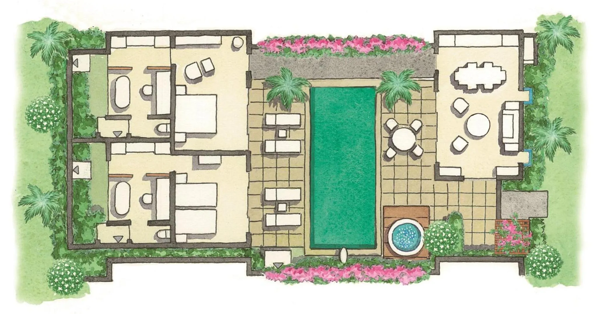 Floor plan in The Uza Terrace Beach Club Villas