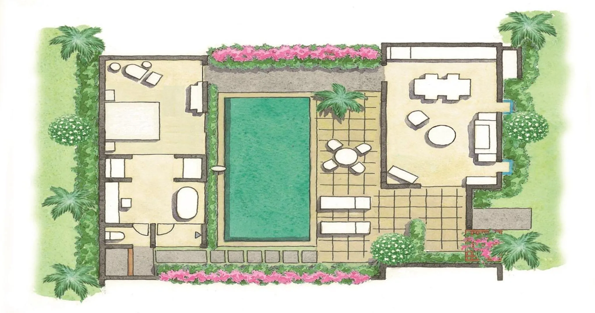 Floor plan in The Uza Terrace Beach Club Villas