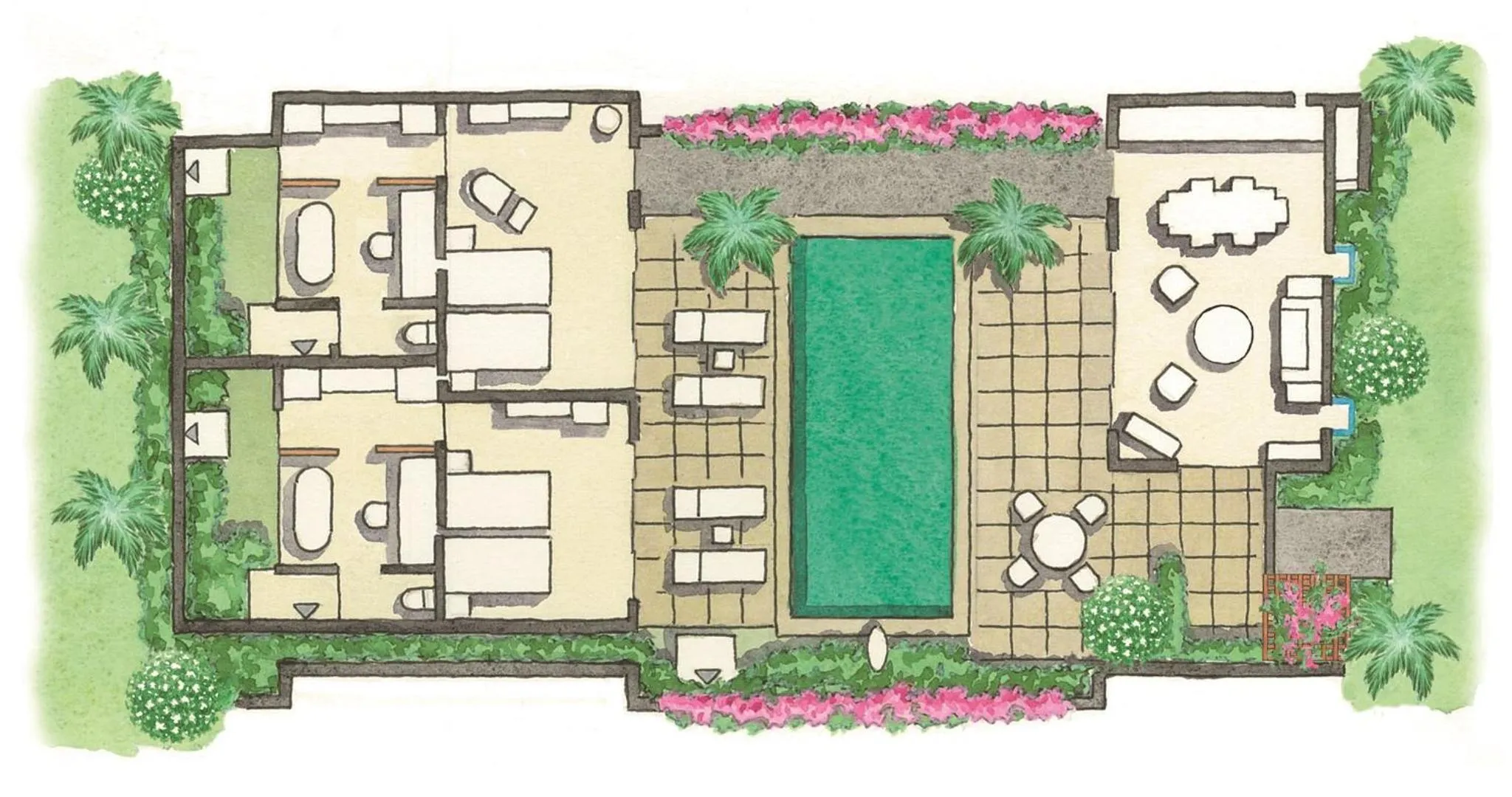 Floor plan in The Uza Terrace Beach Club Villas