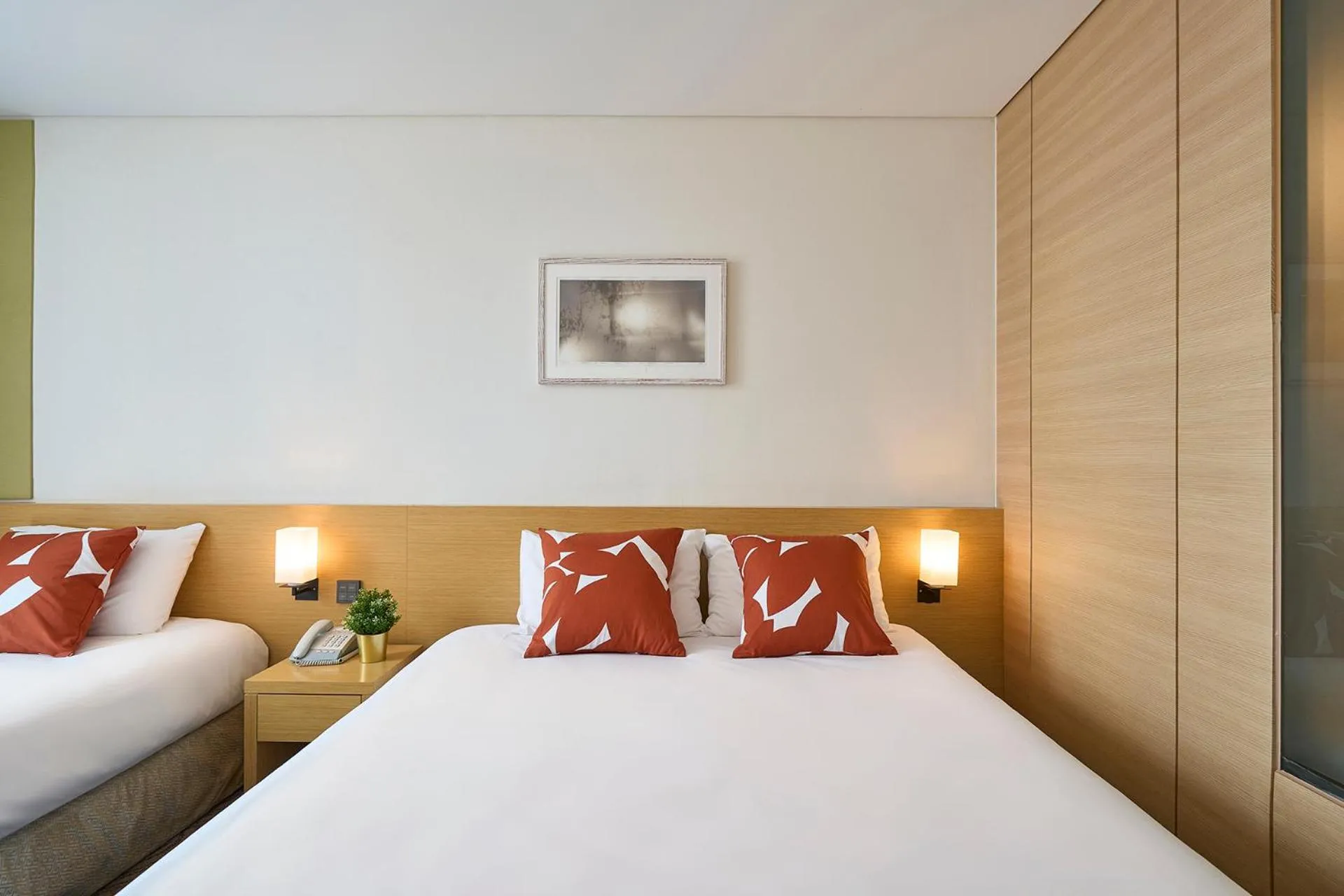 Decorative detail, Bed in Jeju Central City Hotel