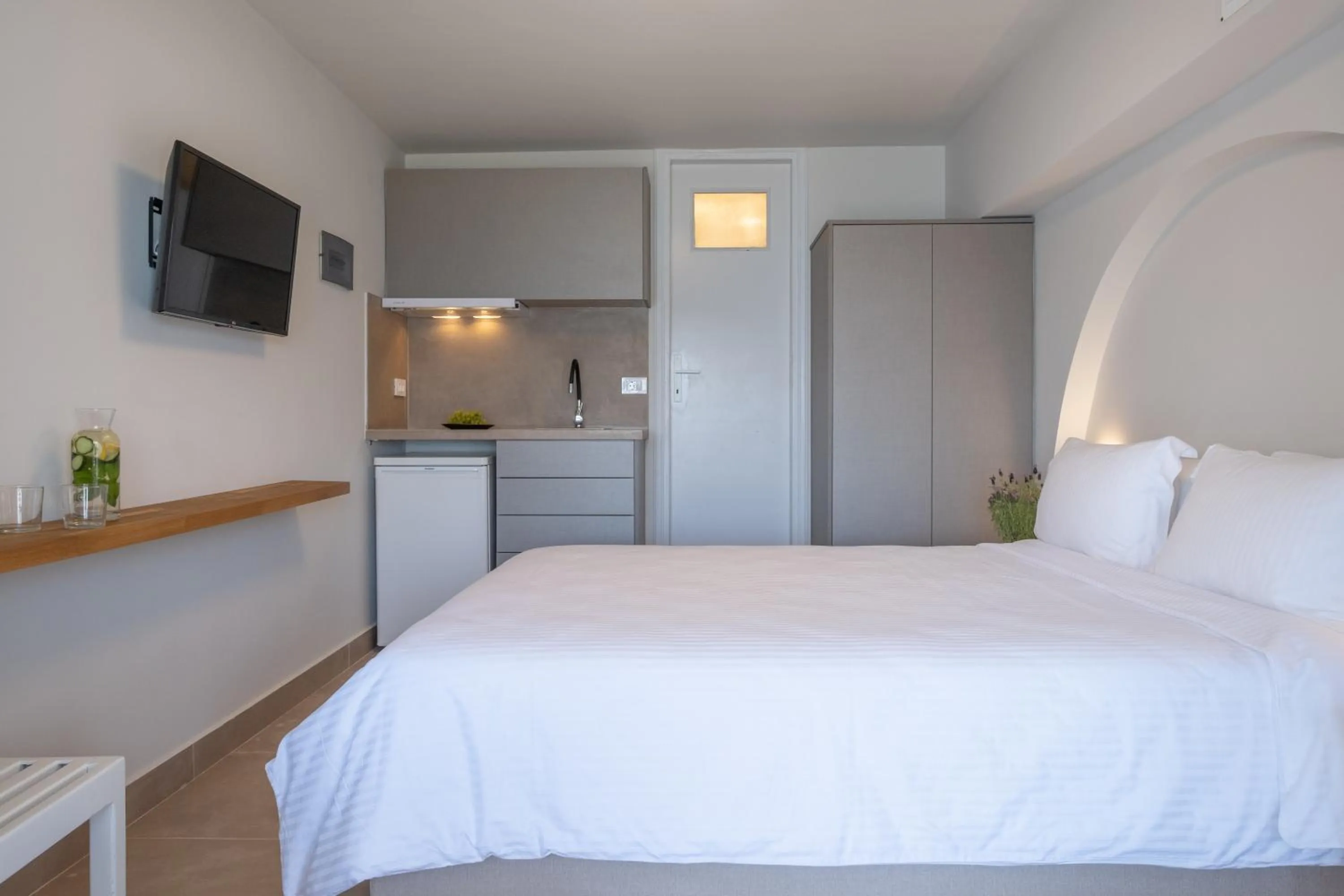 Kitchen or kitchenette, Bed in Nelly's Apartments