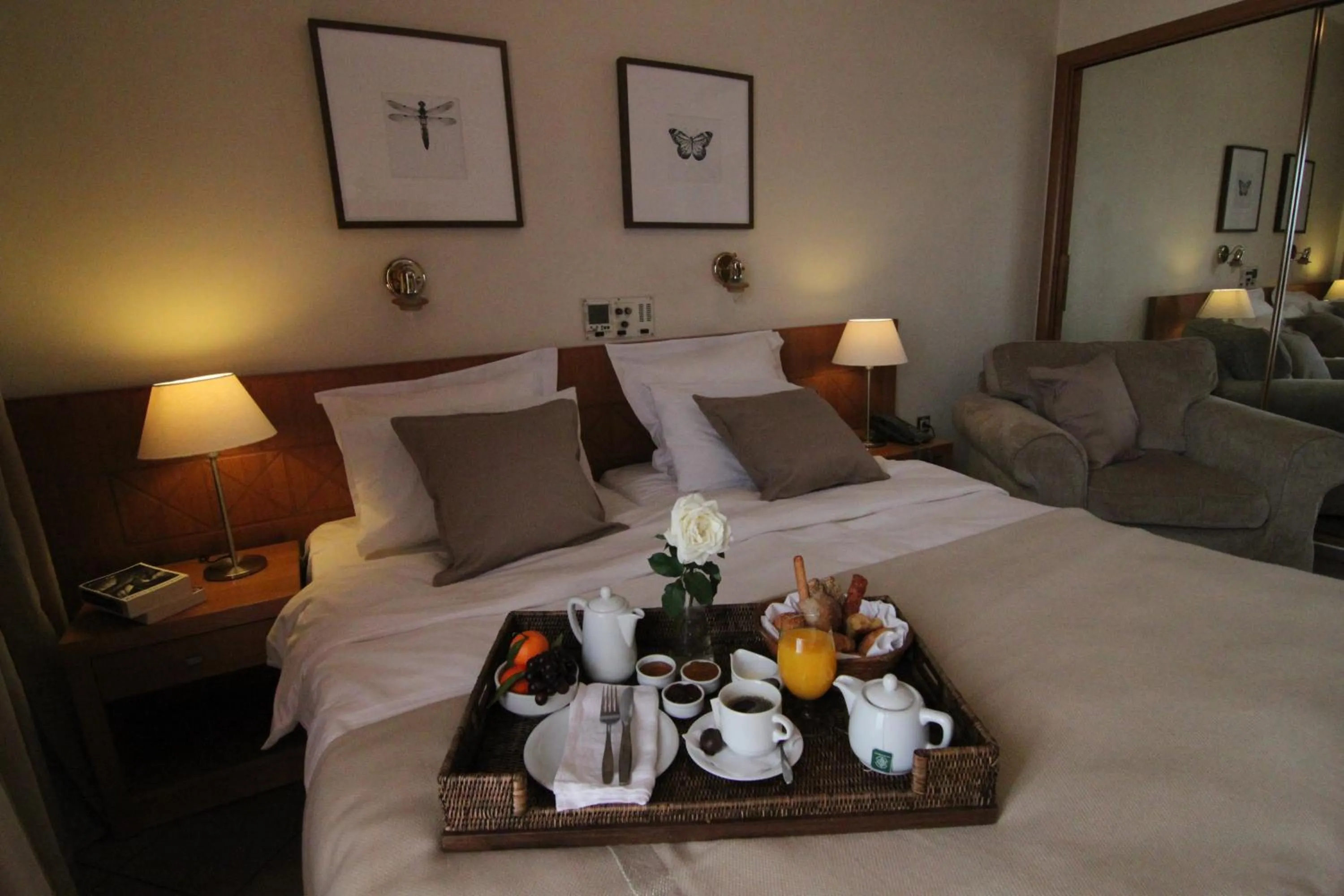 Bed in Achillion Hotel