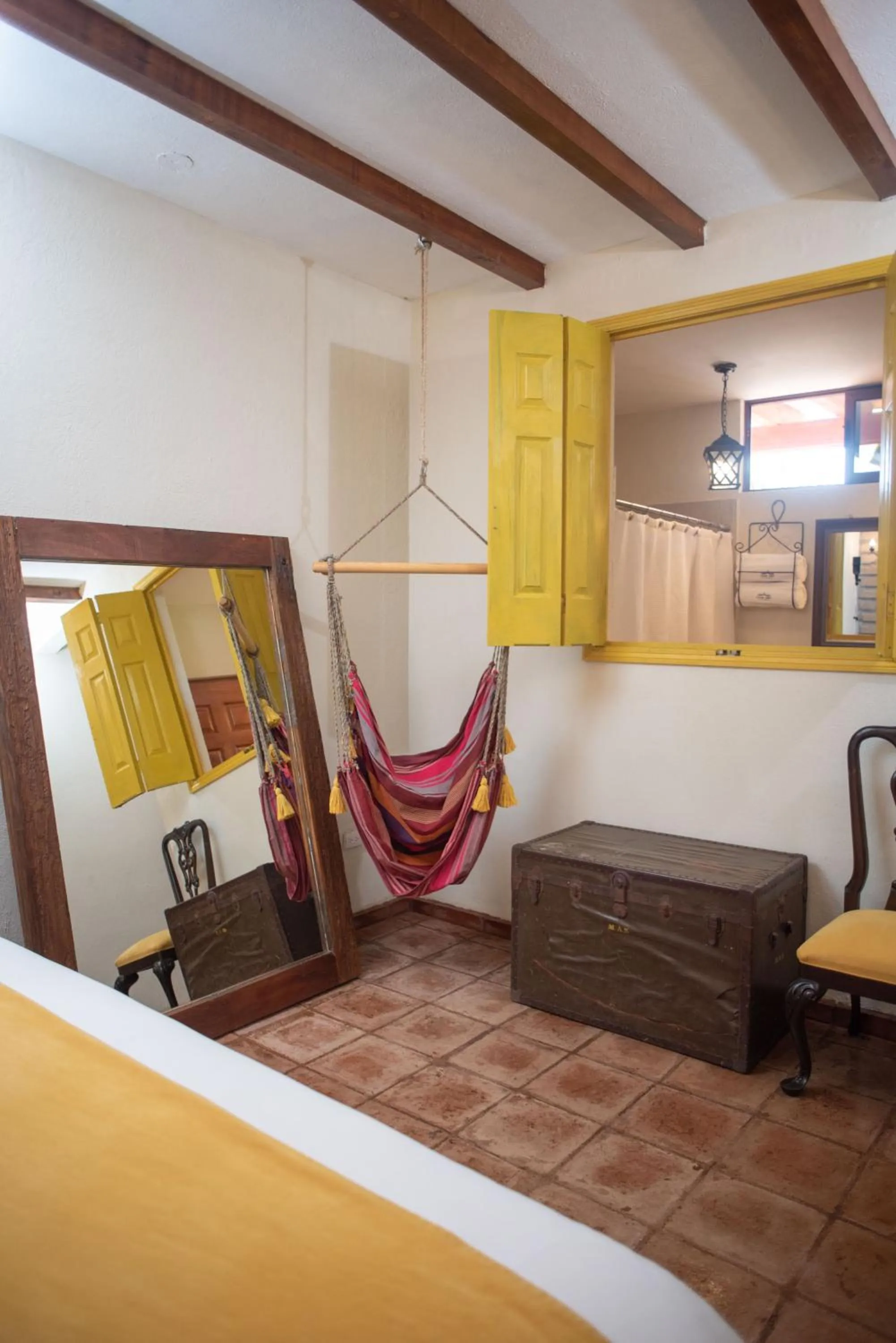 Living room, Bed in Casa 1800 Suchitoto Boutique