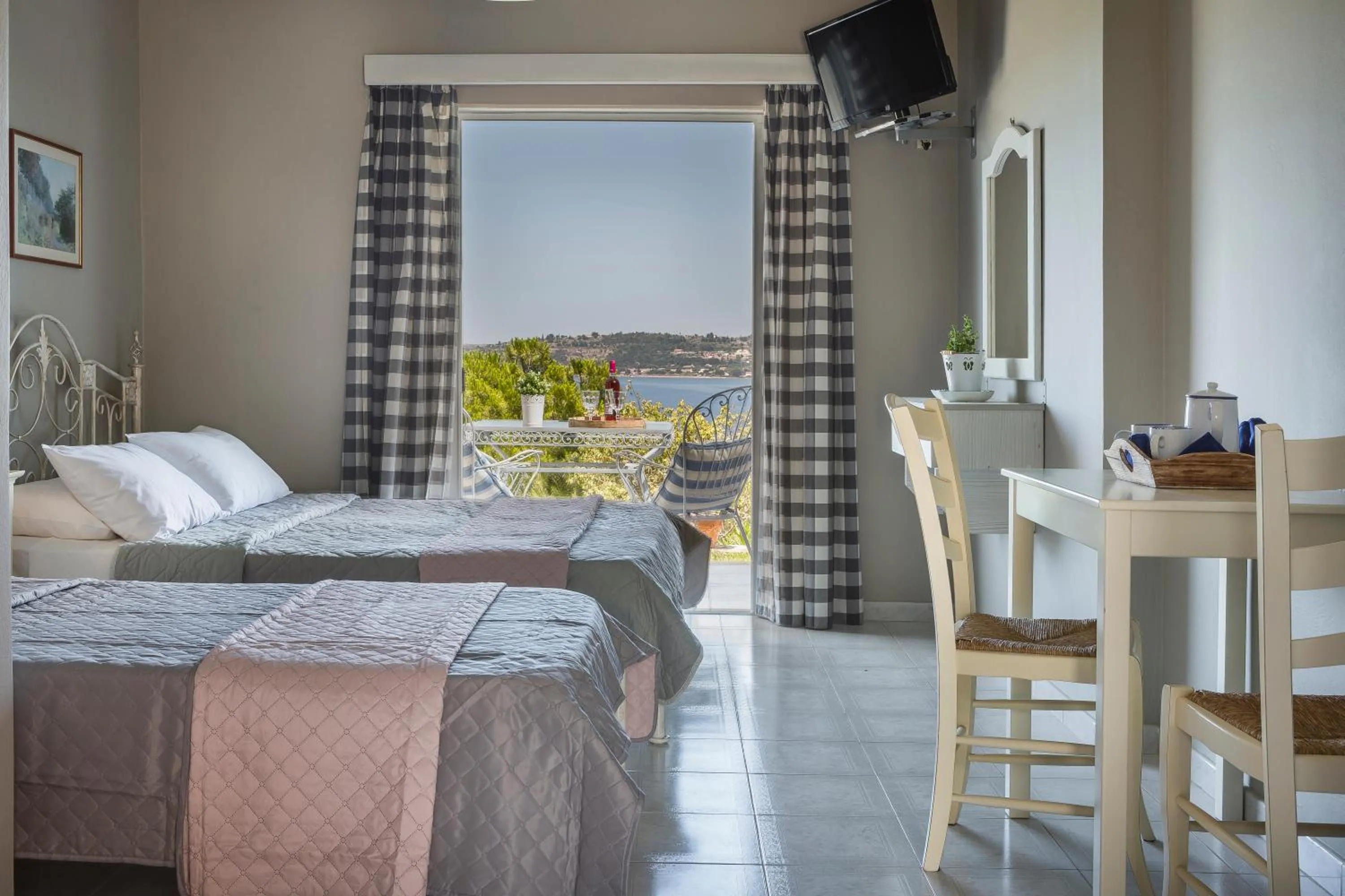 Bedroom, Bed in Panorama Fanari studios and apartments