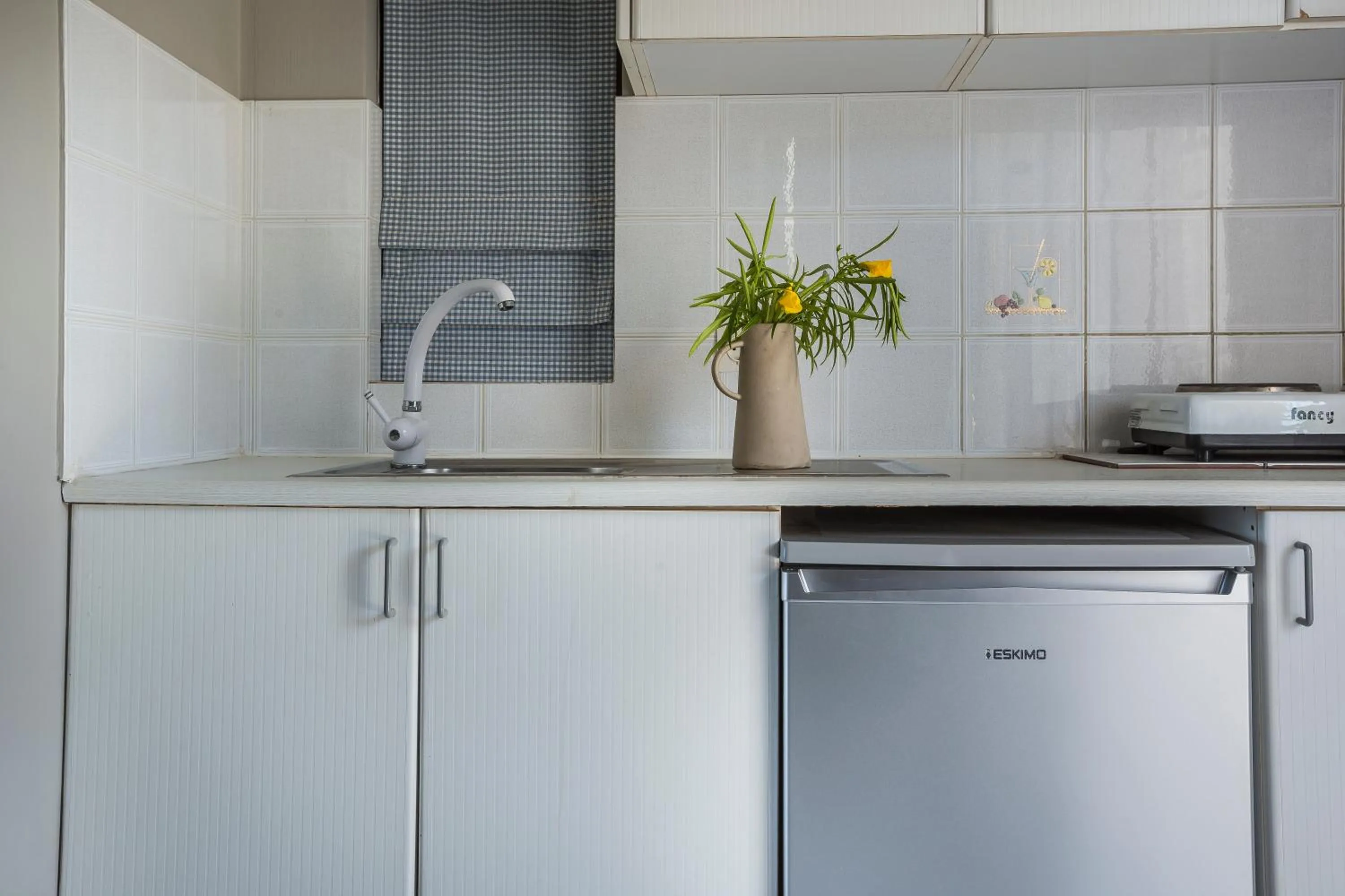 Kitchen or kitchenette in Panorama Fanari studios and apartments